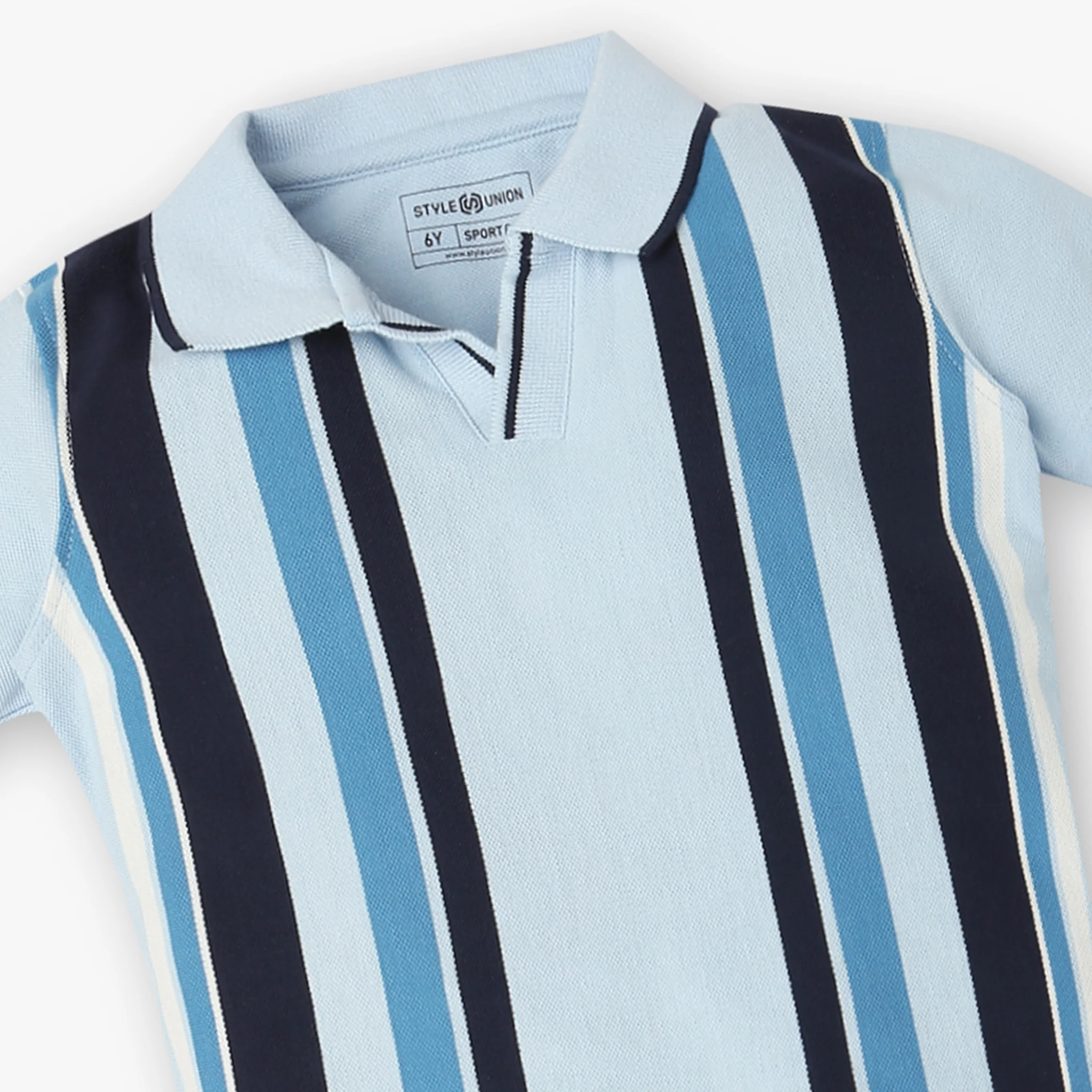 Boys Striped Polo T-Shirt - Image 3