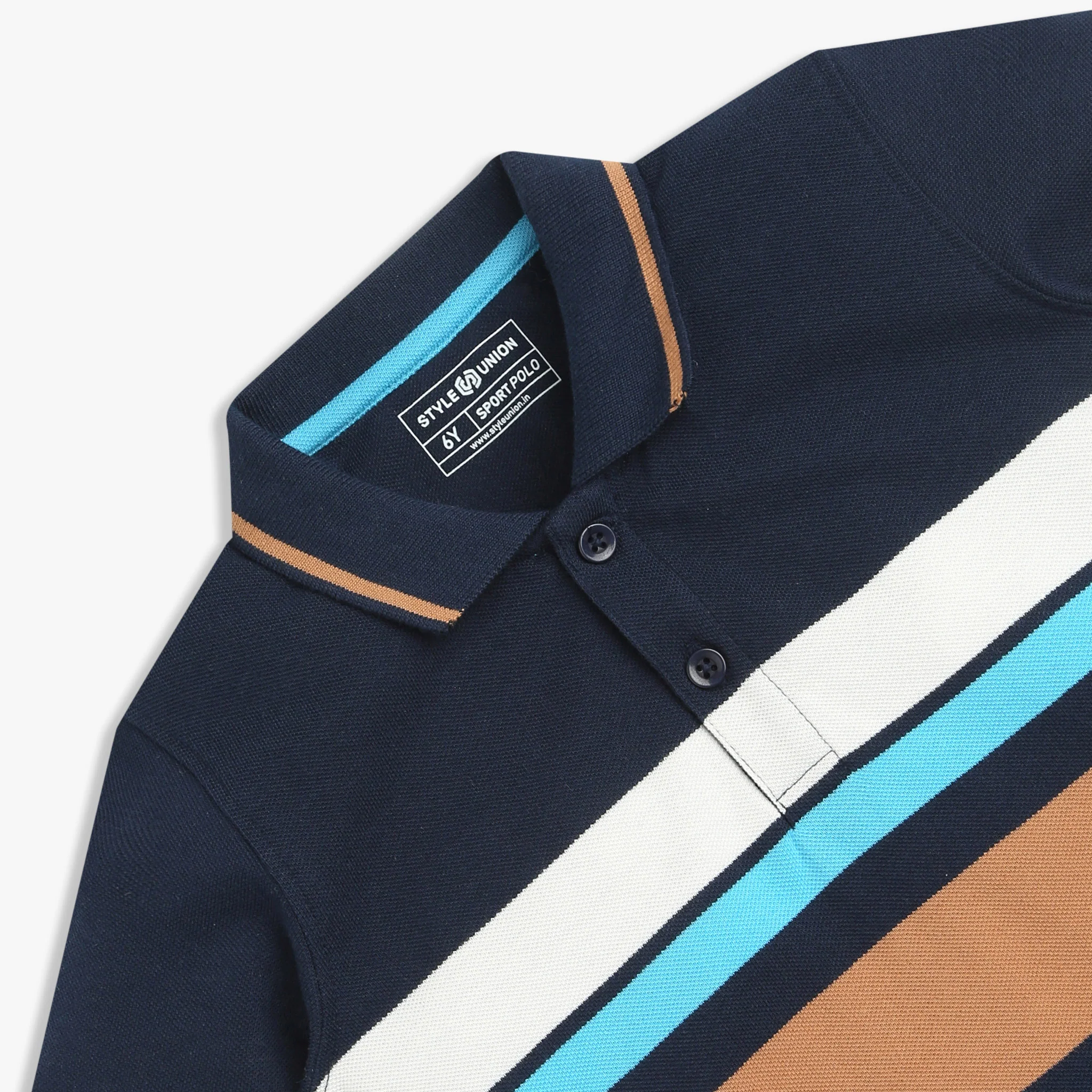 Boys Striped Sport Polo T-Shirt - Image 3