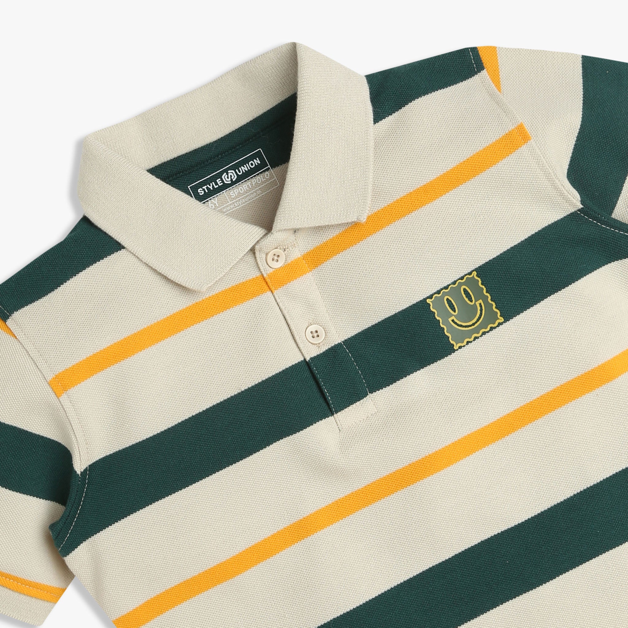 Boys Striped Sport Polo T-Shirt - Image 3