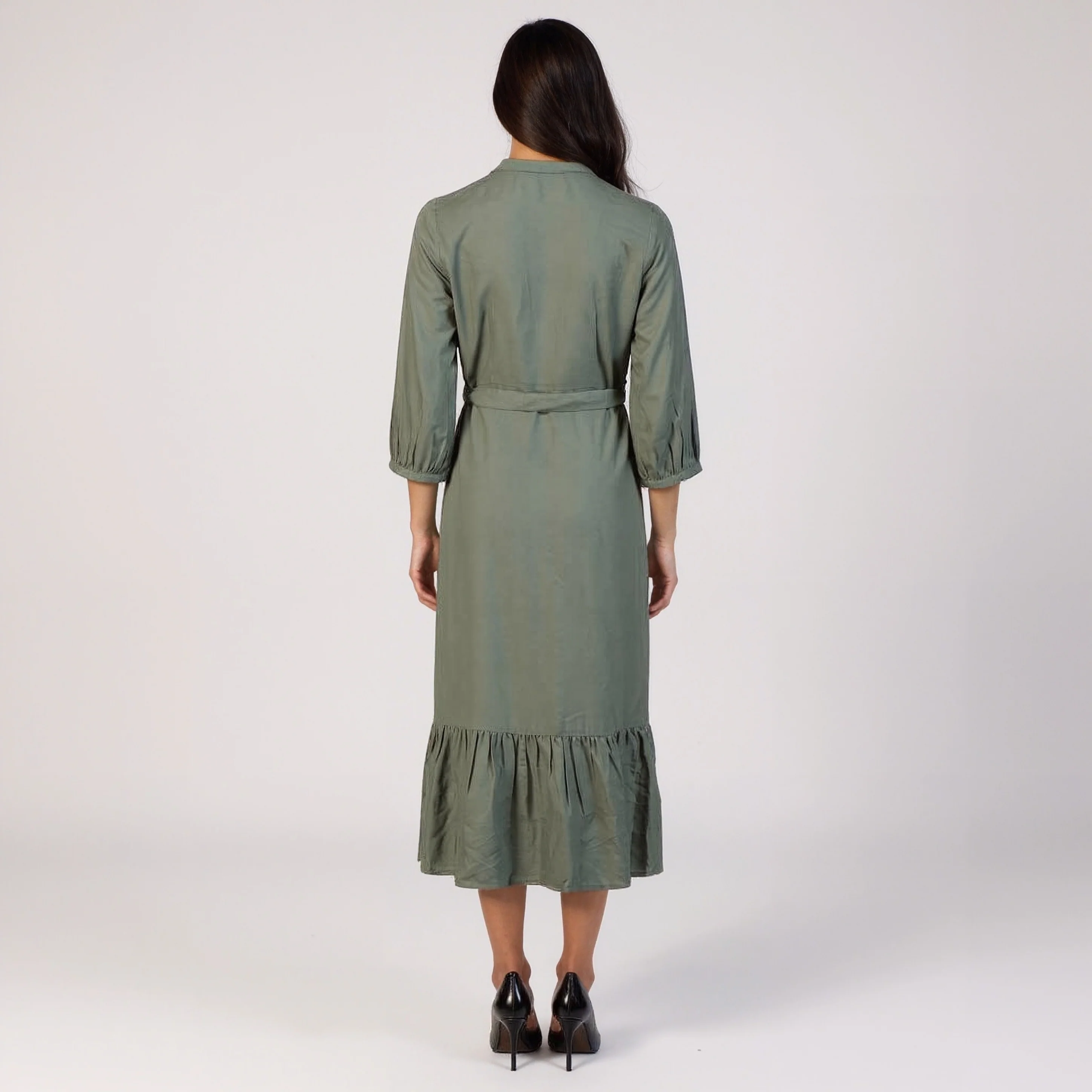 Button Down Tiered Schiffli Dress - Image 3