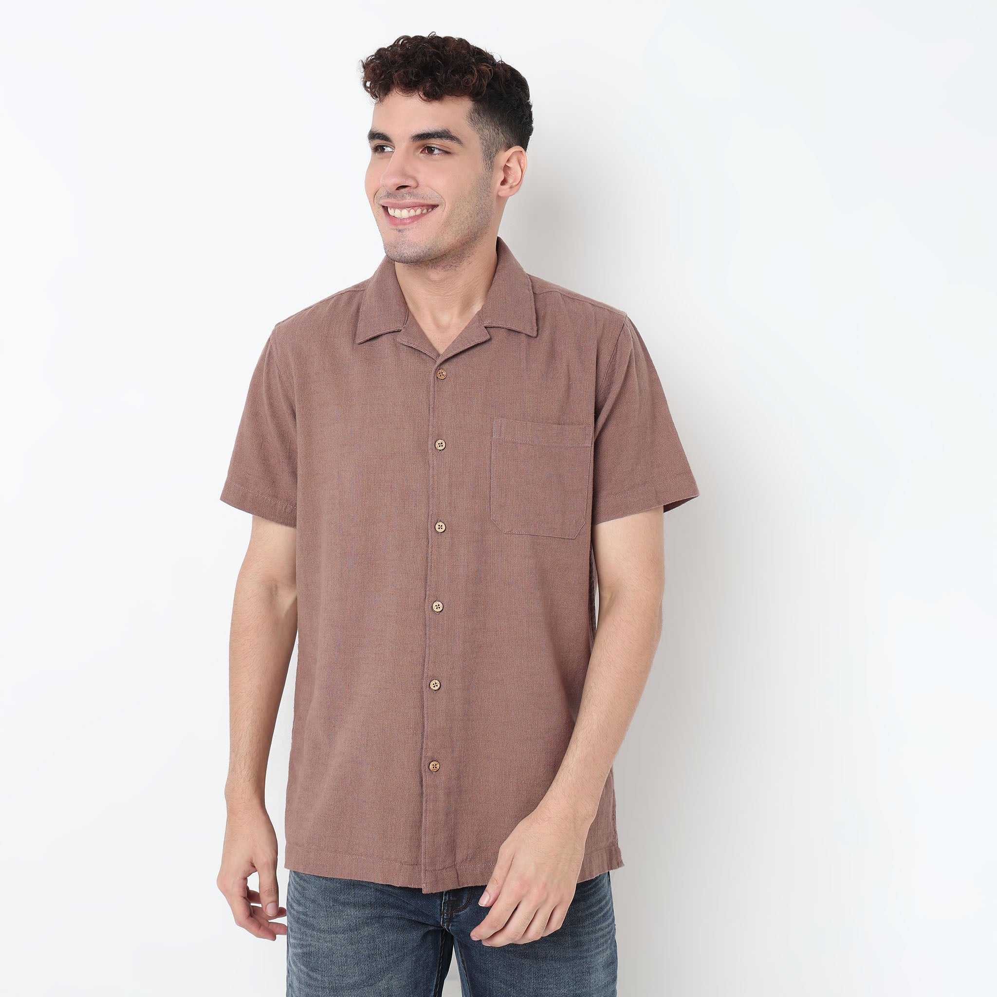 Cotton Cuban Solid Shirt - Image 7