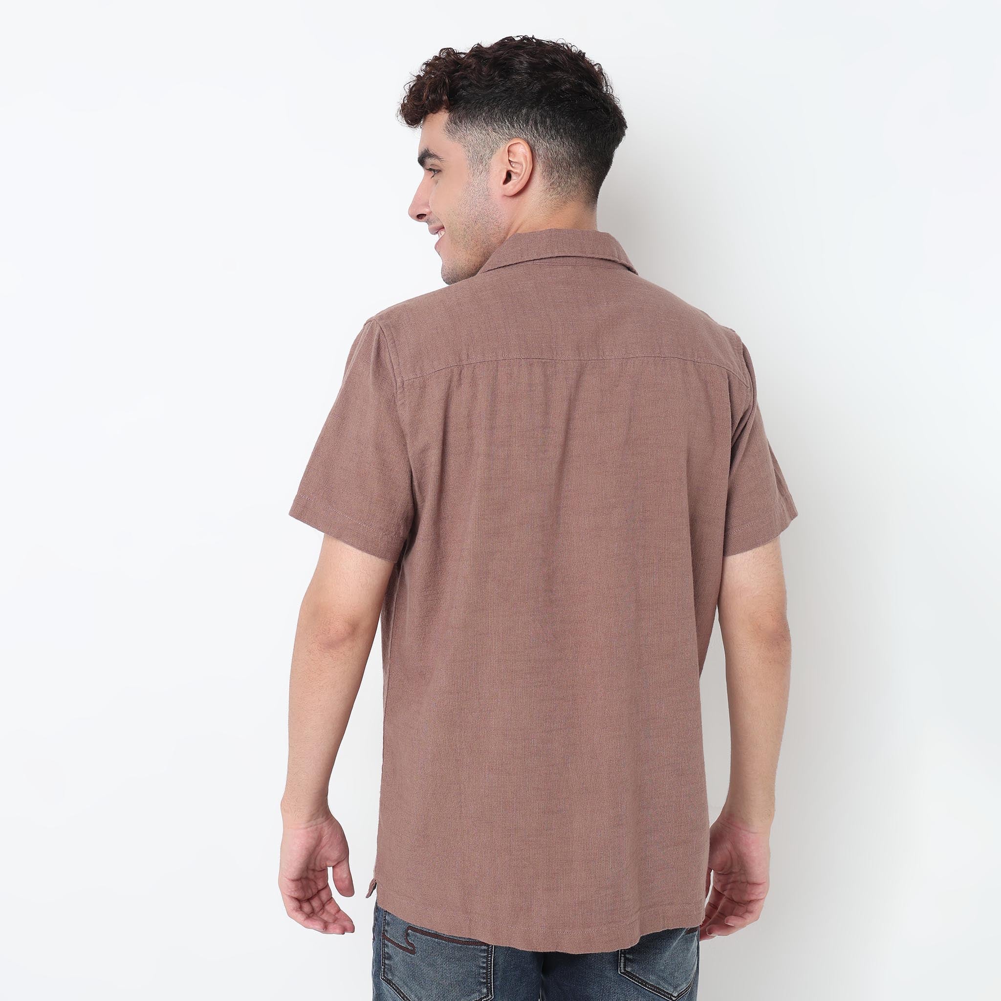 Cotton Cuban Solid Shirt - Image 8