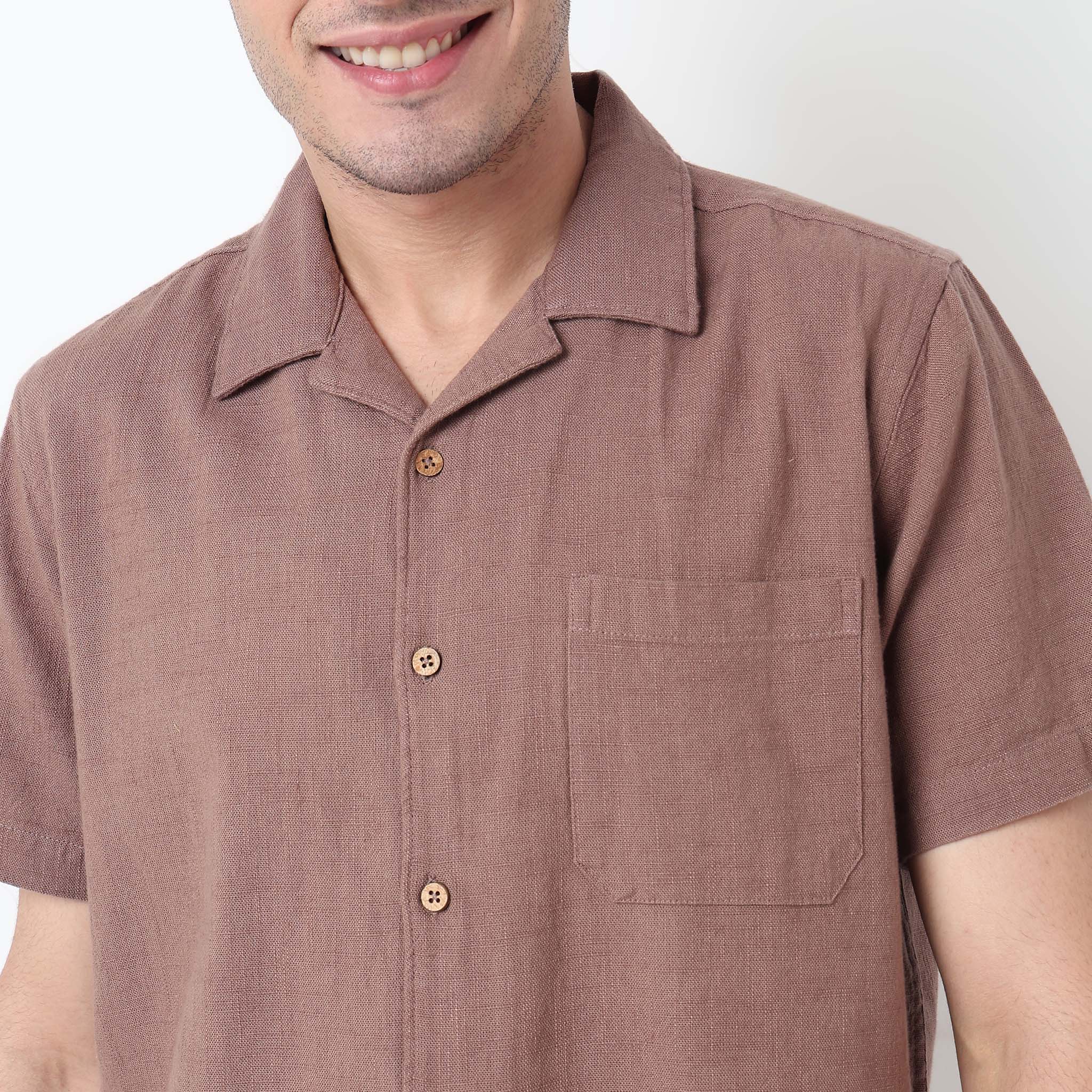 Cotton Cuban Solid Shirt - Image 9