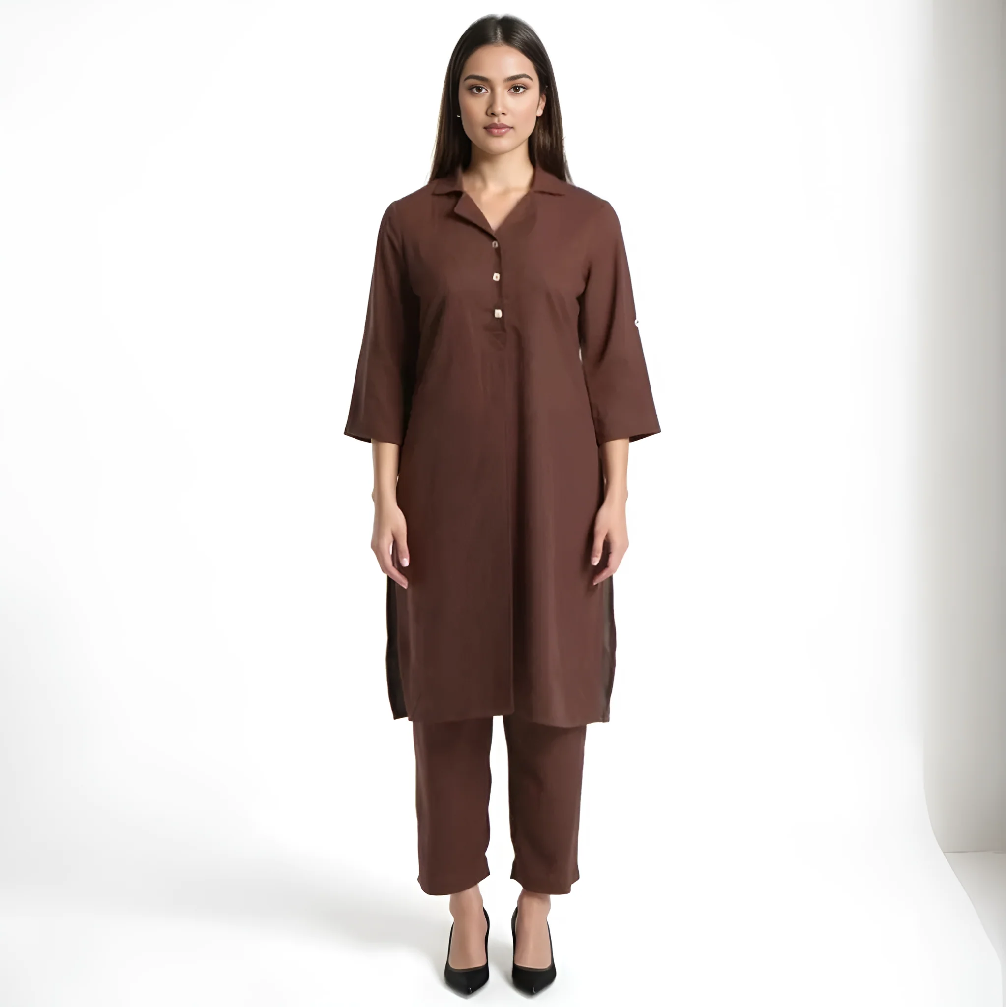 Camp Collar Kurta and Pant Set - Image 2
