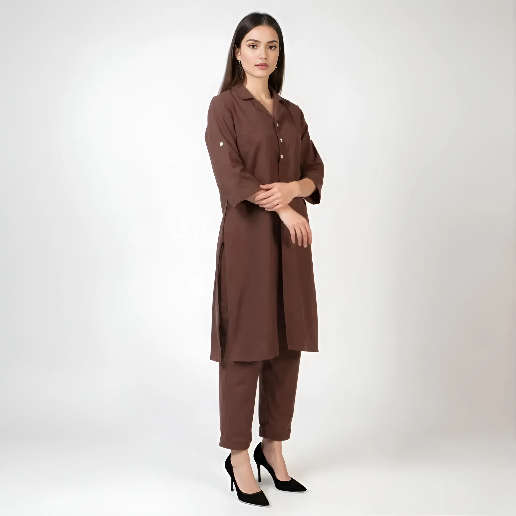 Camp Collar Kurta and Pant Set - Image 4