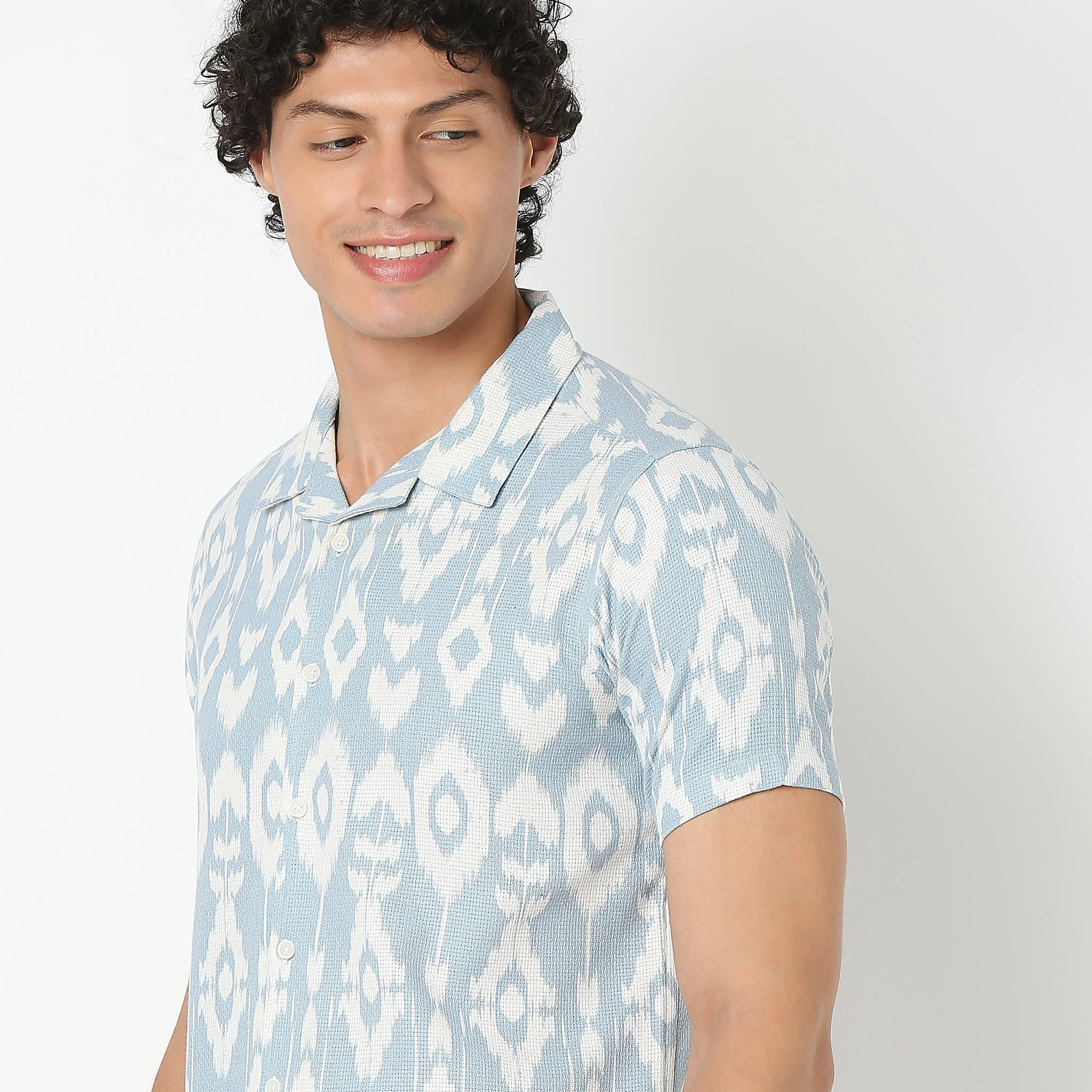 Camp Collar Half Sleeve Cuban Printed Relaxed Fit Shirt - Image 4