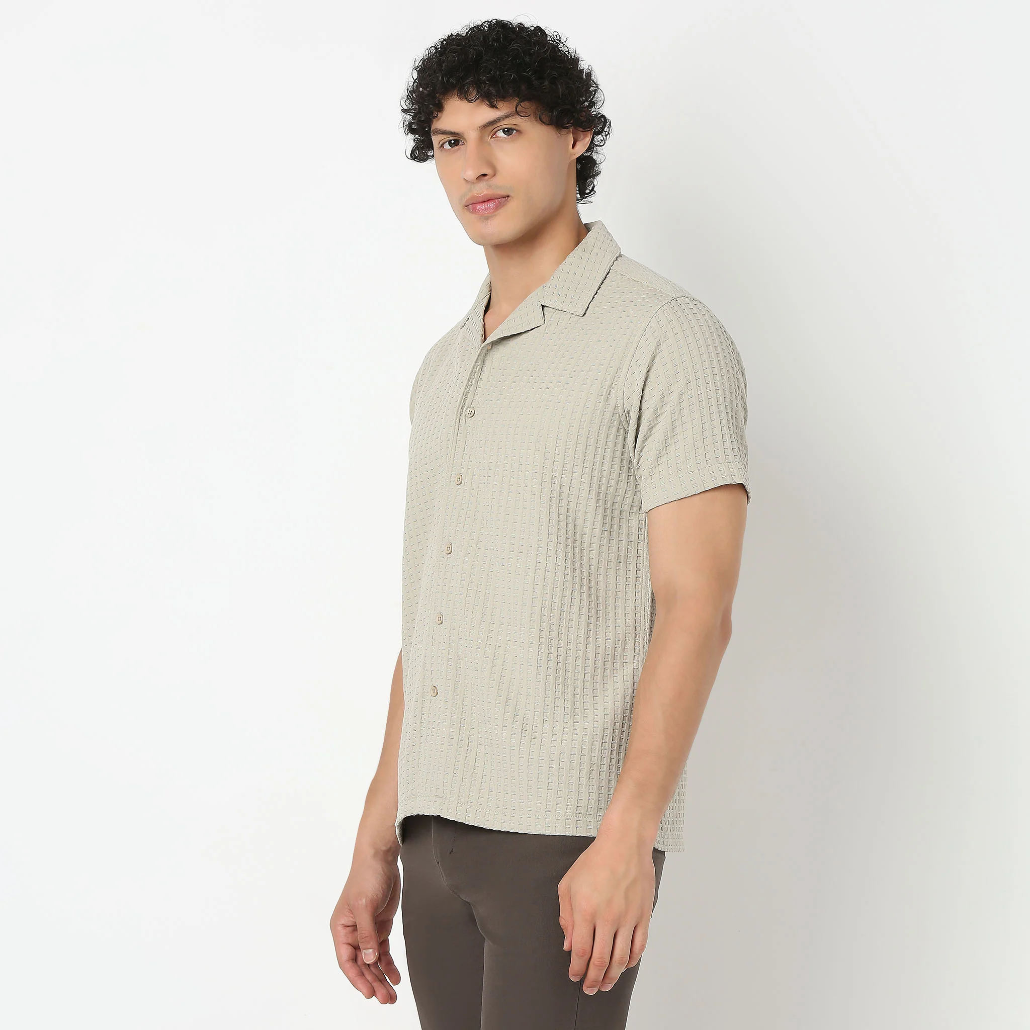 Camp Collar Half Sleeve Structured Mood Shirt - Image 5