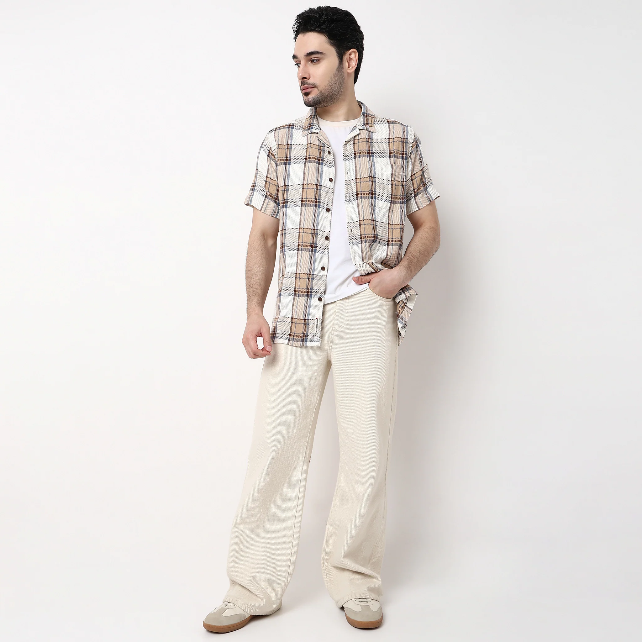 Camp Collar Yarn Dyed Half Sleeve Cuban Shirt