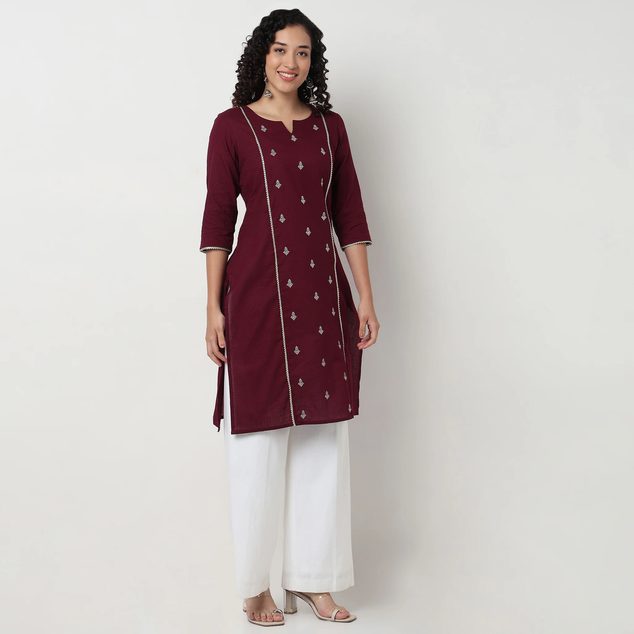 Center Panel Embroidered Kurta - Image 5
