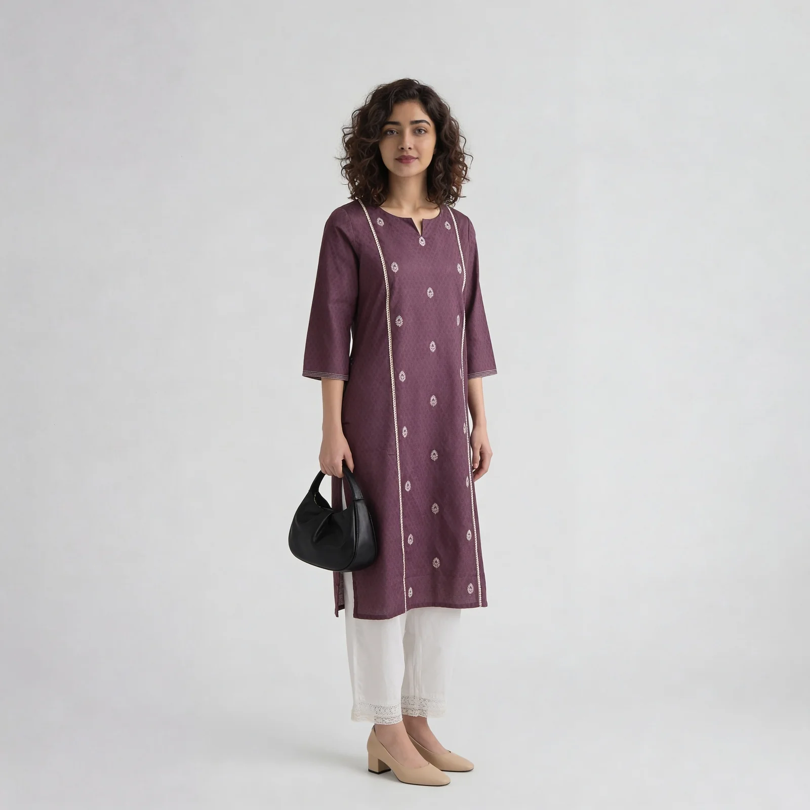 Centre Panel Embroidered Kurta