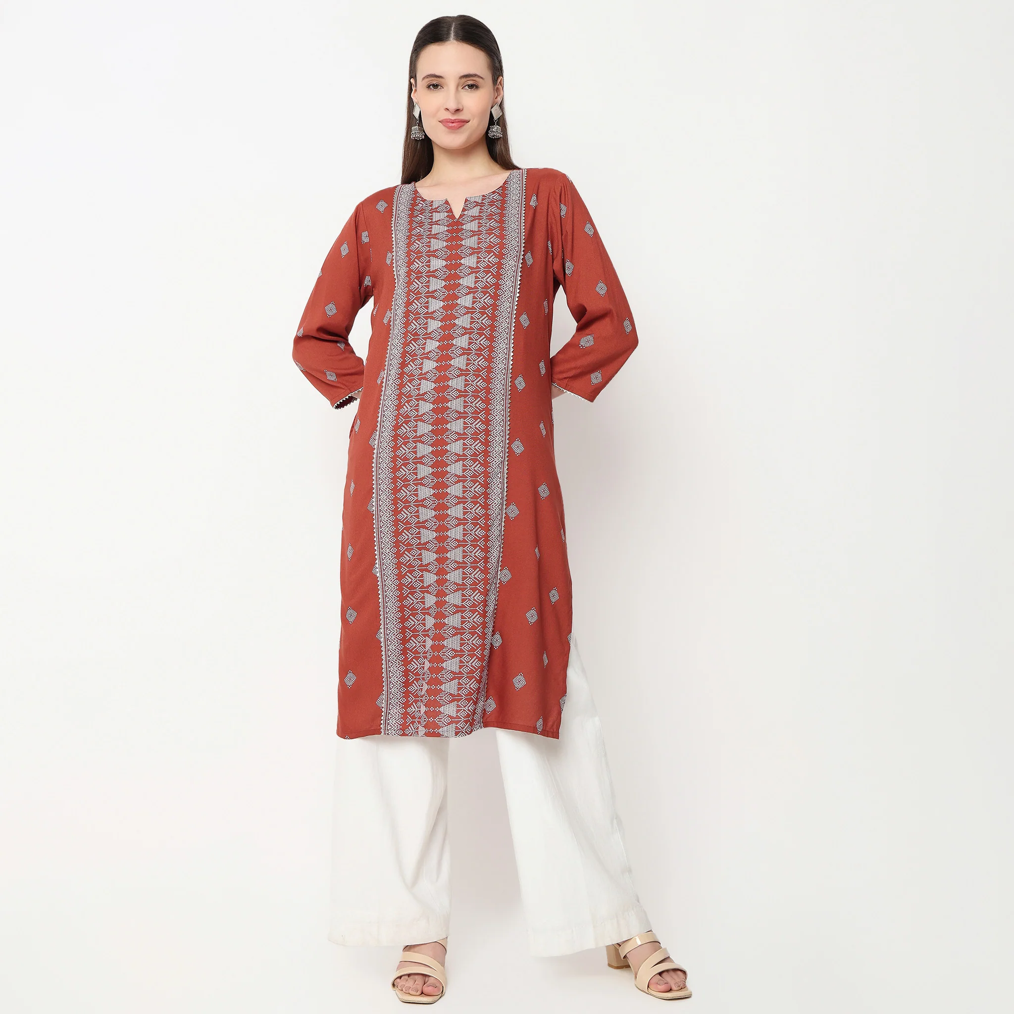 Centre Panel Printed Kurta - Image 2