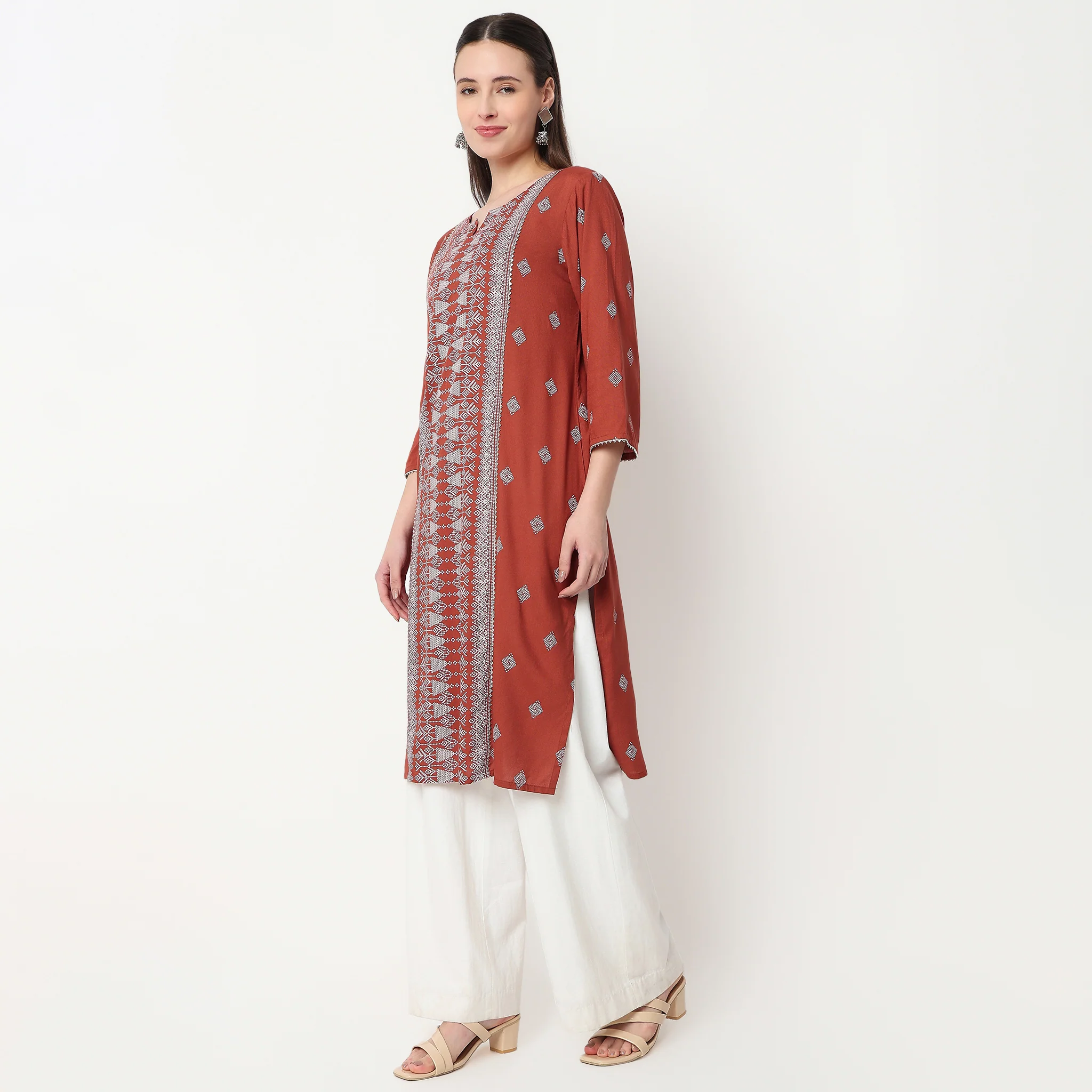 Centre Panel Printed Kurta - Image 5