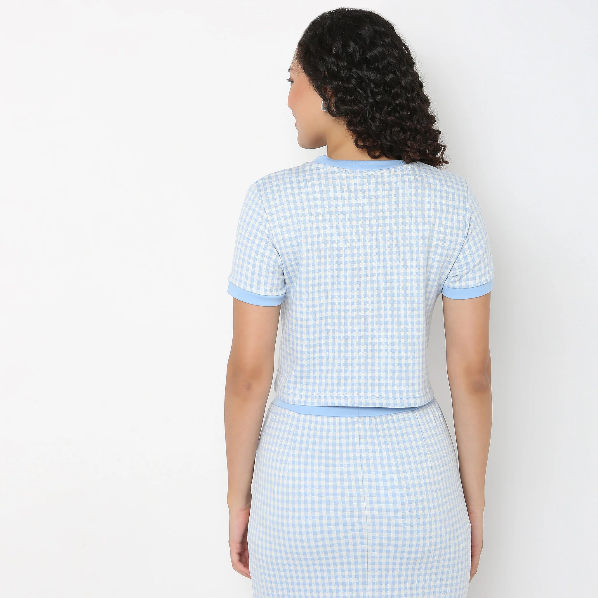 Checkered Betty Top With Front Opening - Image 8