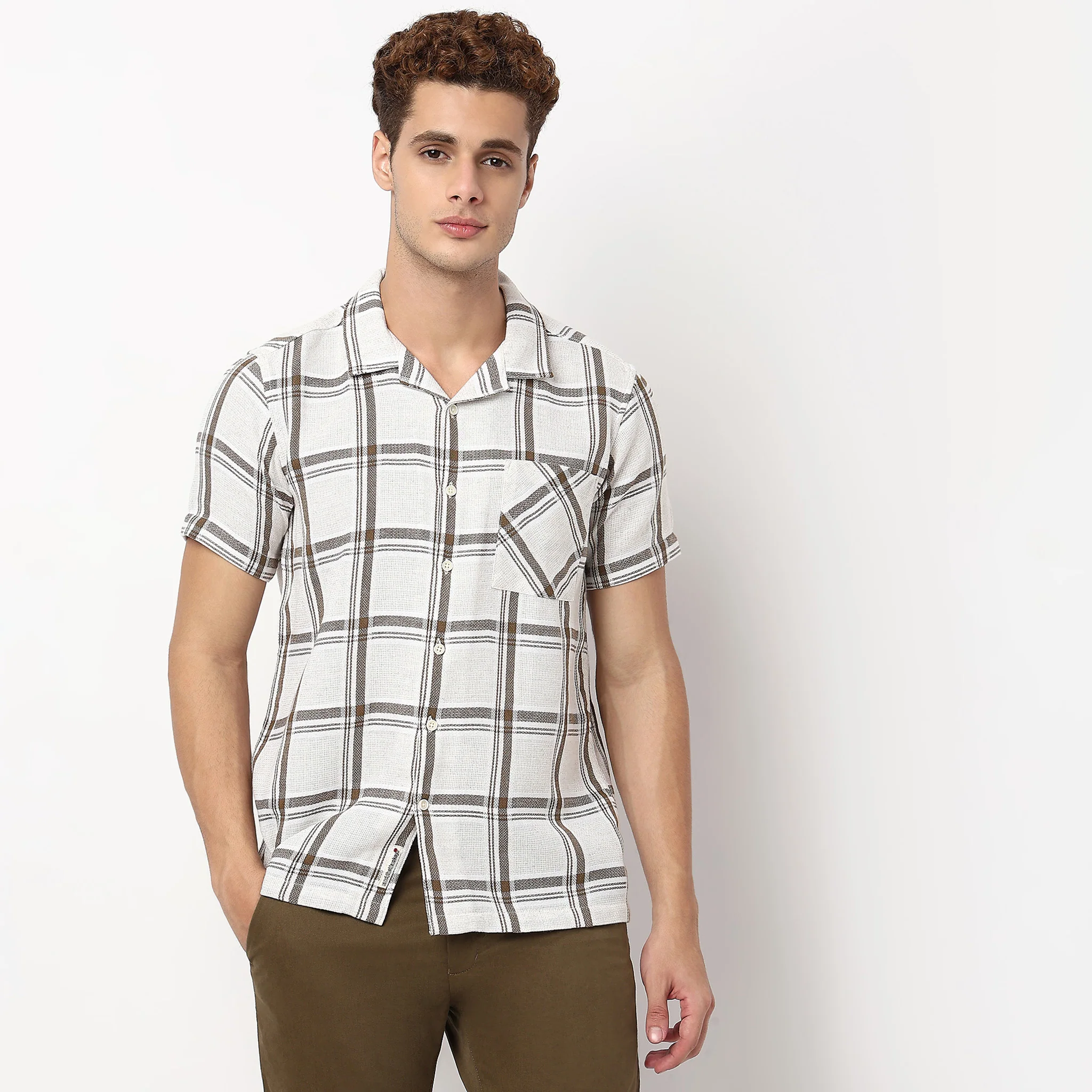 Checkered Cotton Cuban Shirt - Image 2