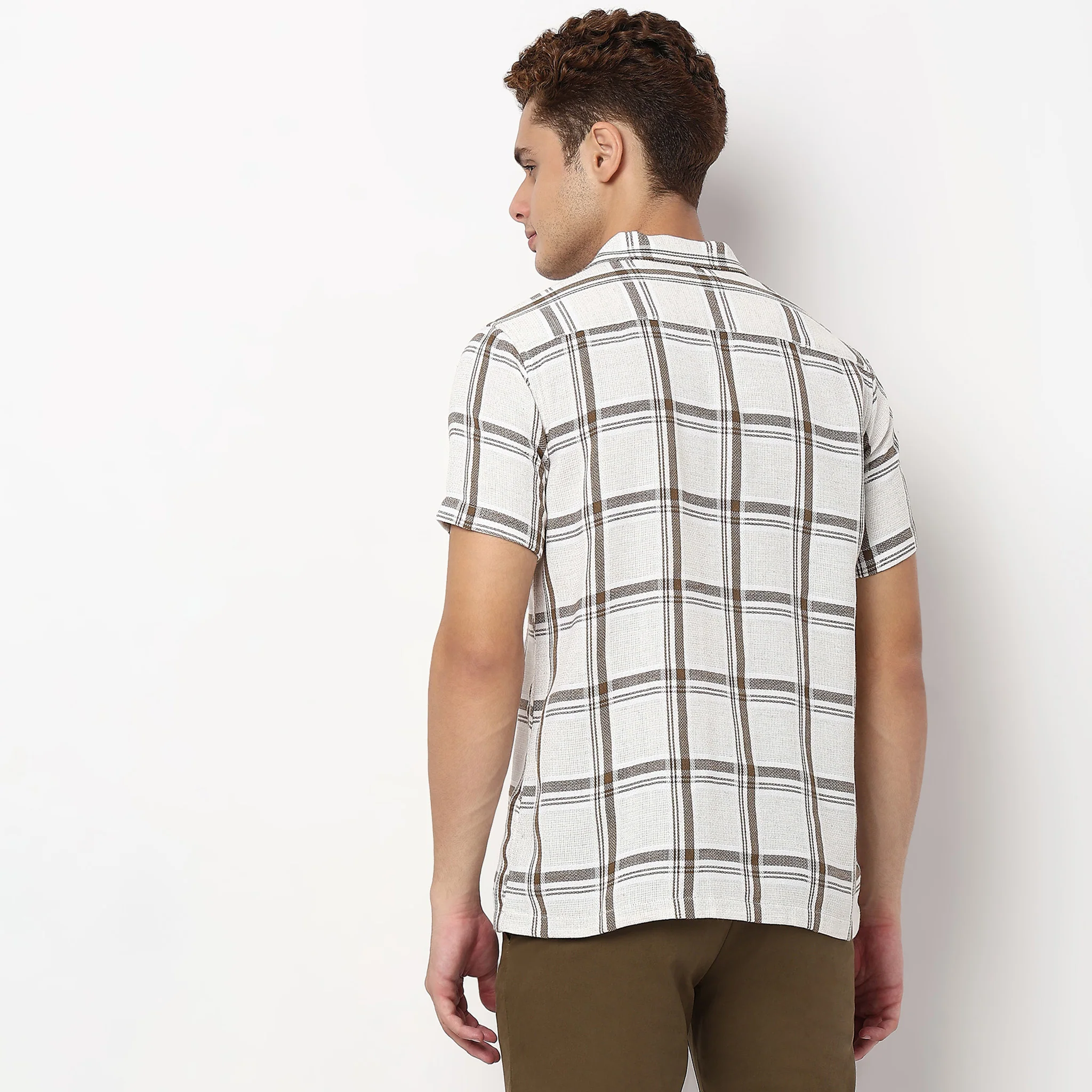 Checkered Cotton Cuban Shirt - Image 3