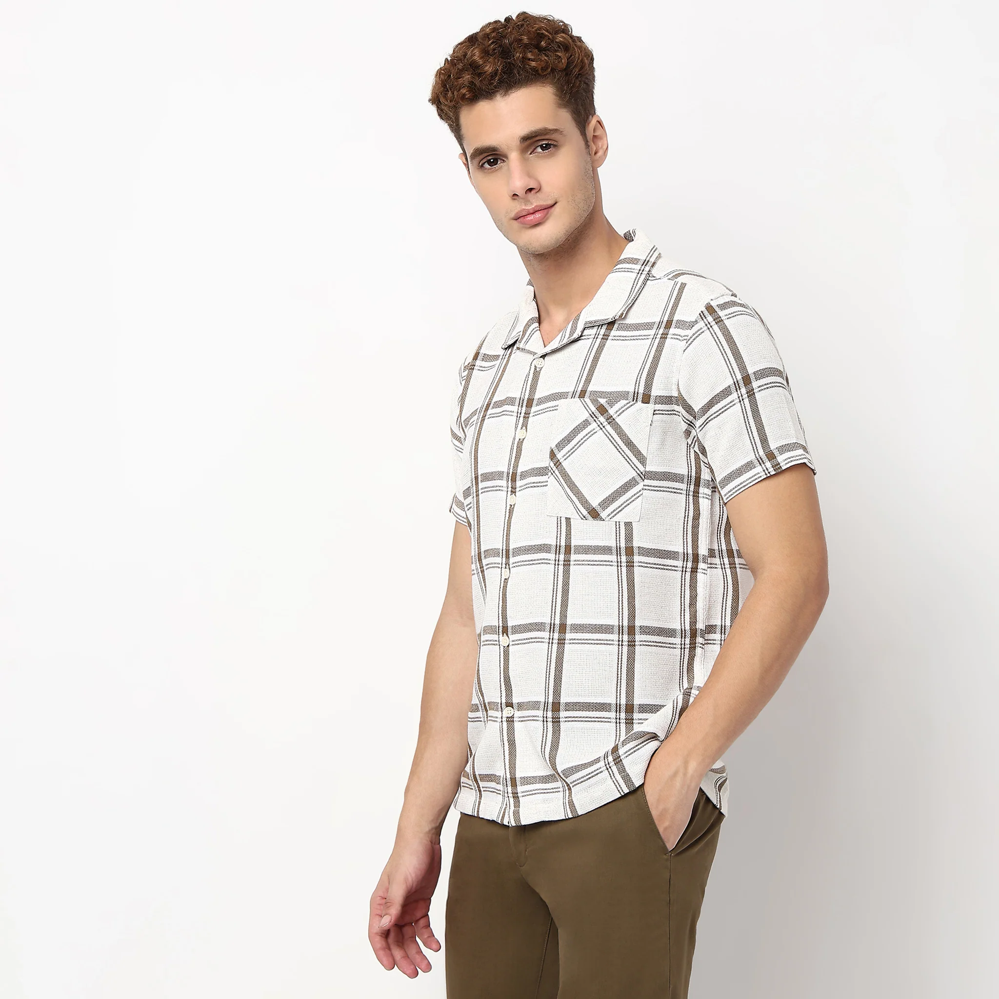 Checkered Cotton Cuban Shirt - Image 5
