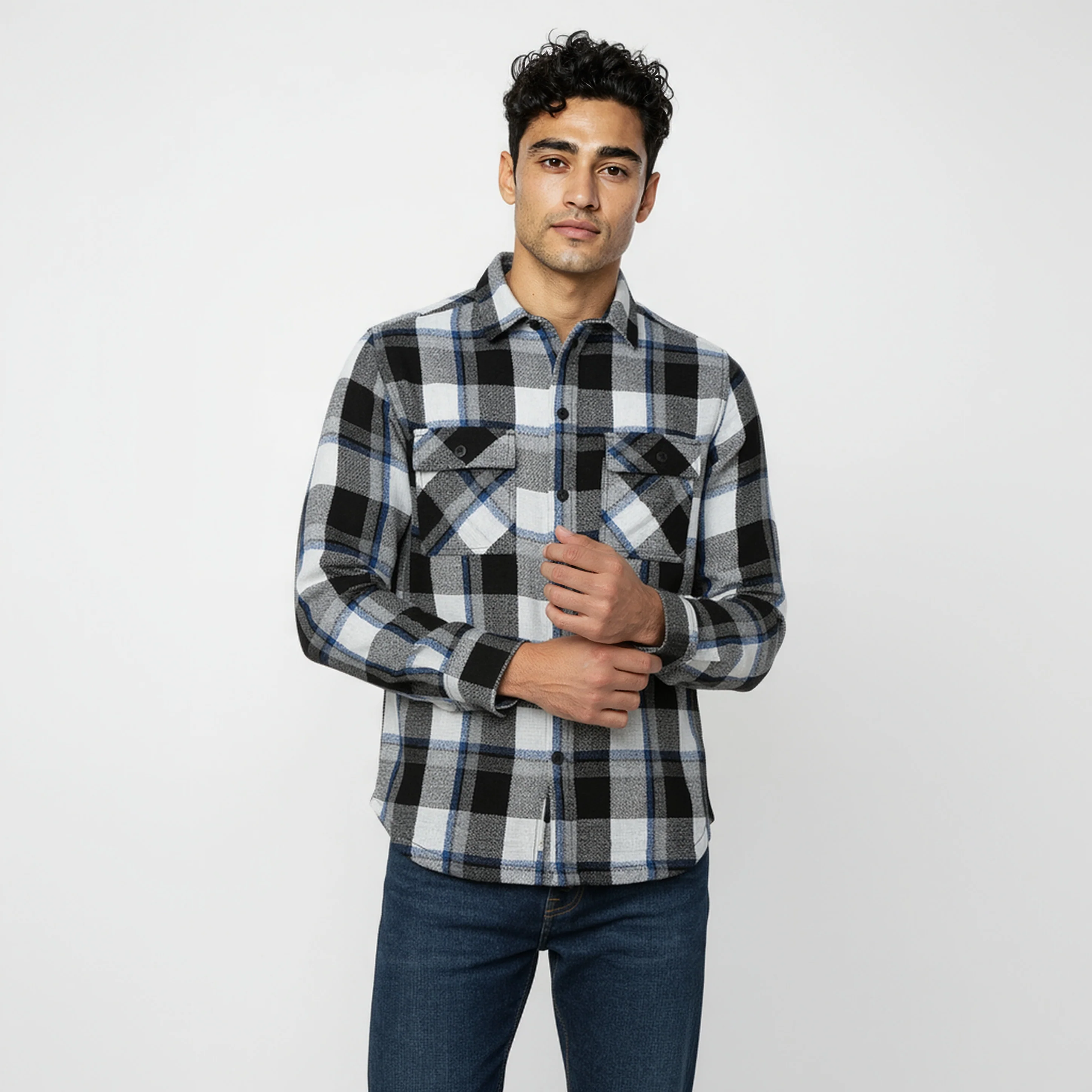 Checkered Cotton Explorer Shacket Shirt - Image 2