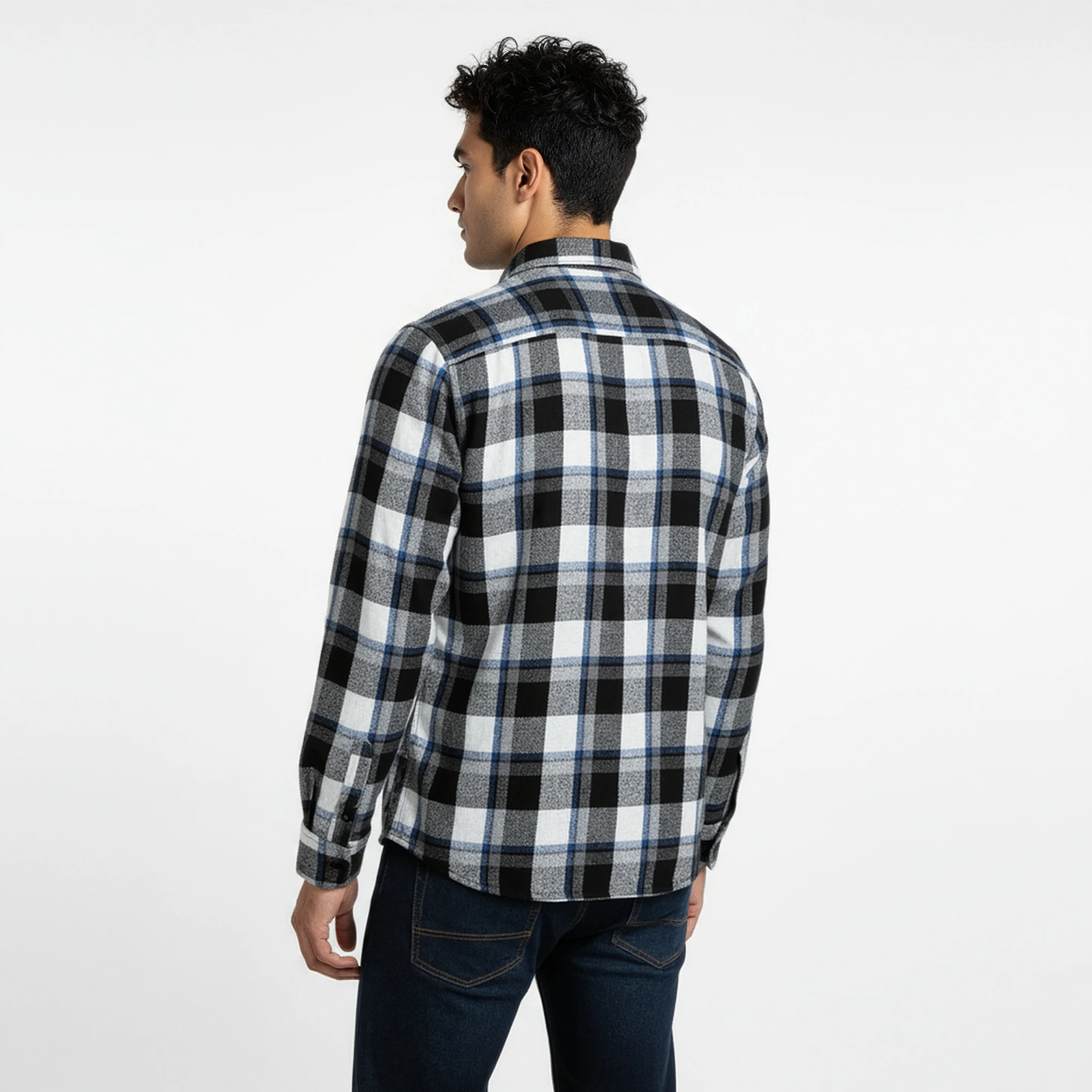 Checkered Cotton Explorer Shacket Shirt - Image 3