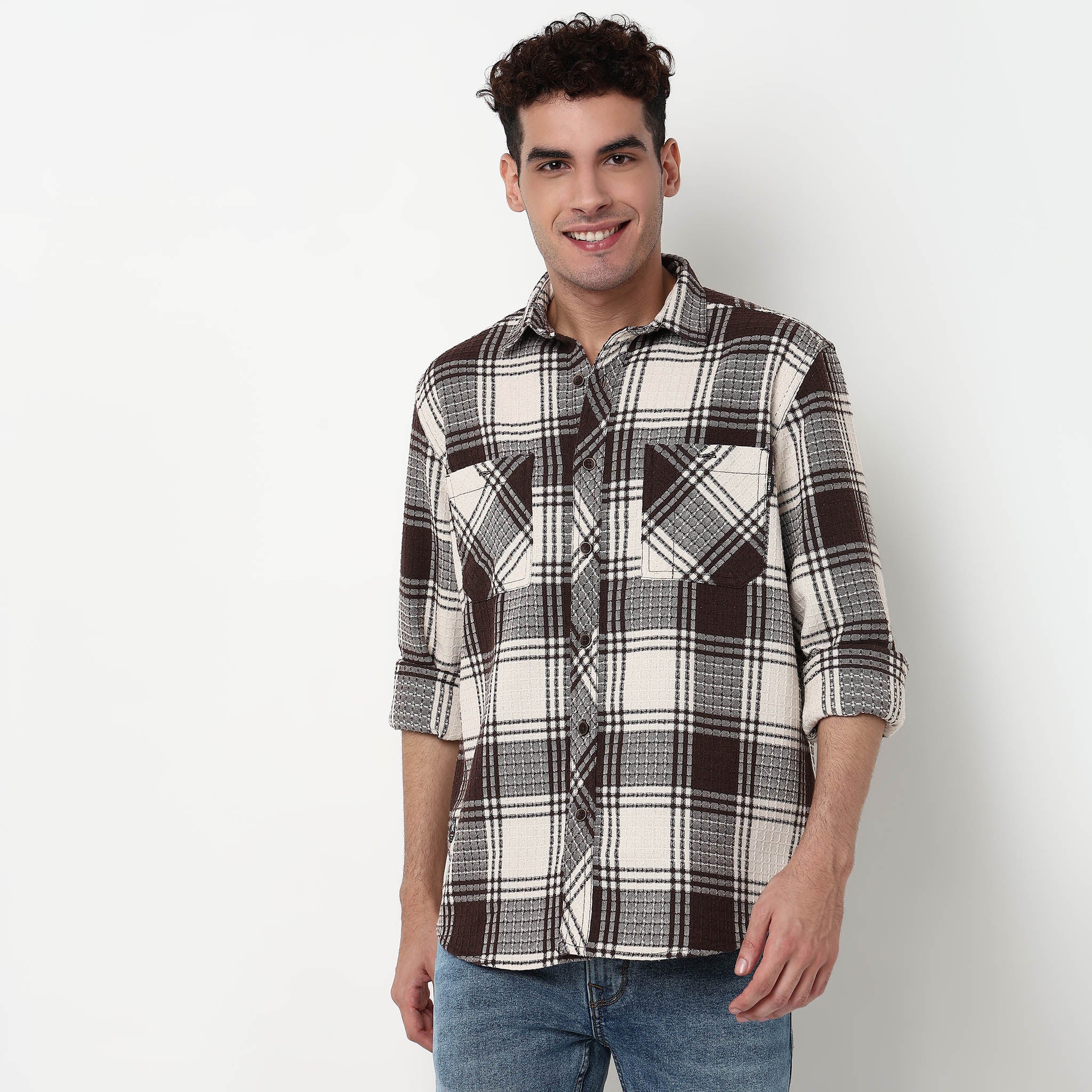 Checkered Double Pocket Lumber Jack Shirt - Image 2