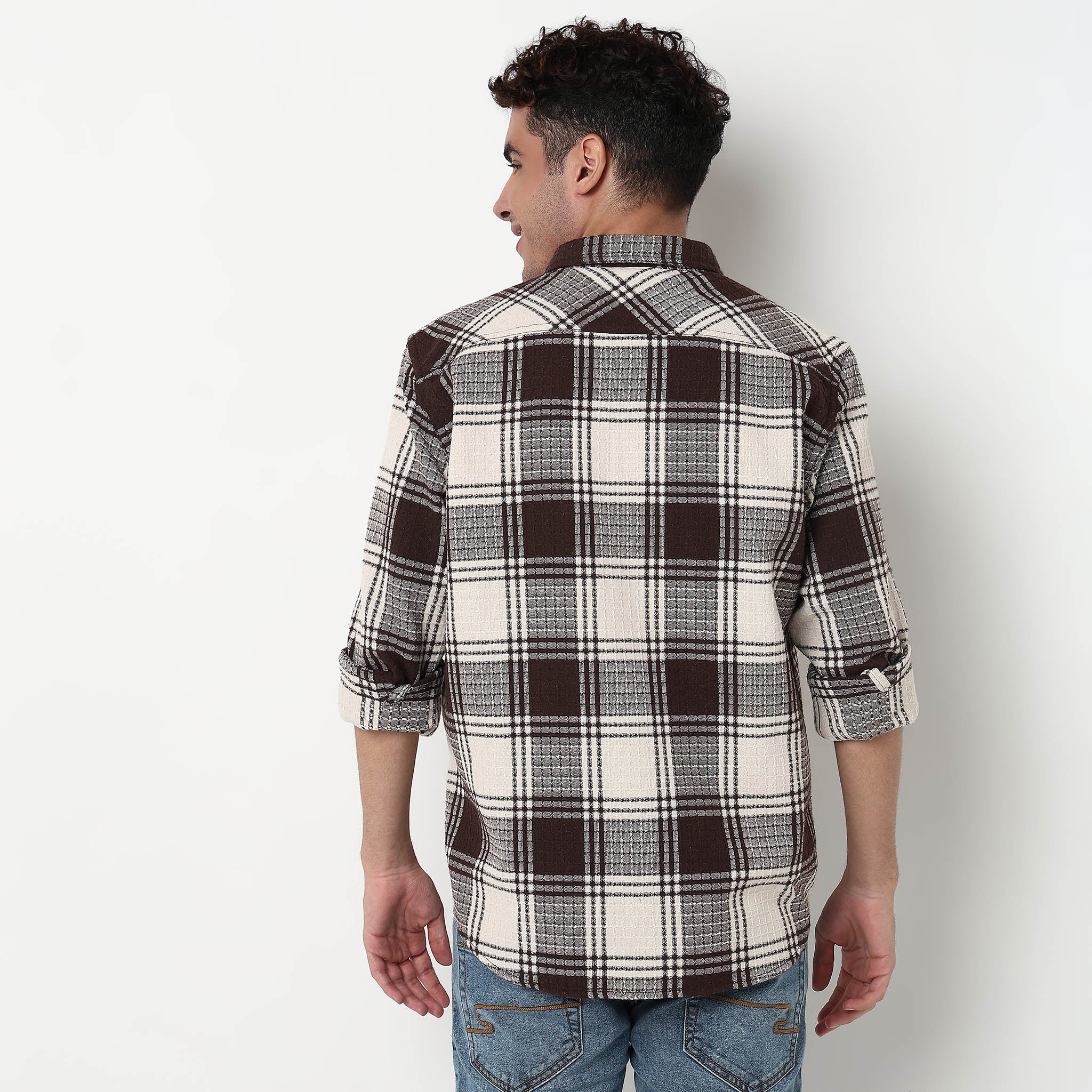 Checkered Double Pocket Lumber Jack Shirt - Image 3