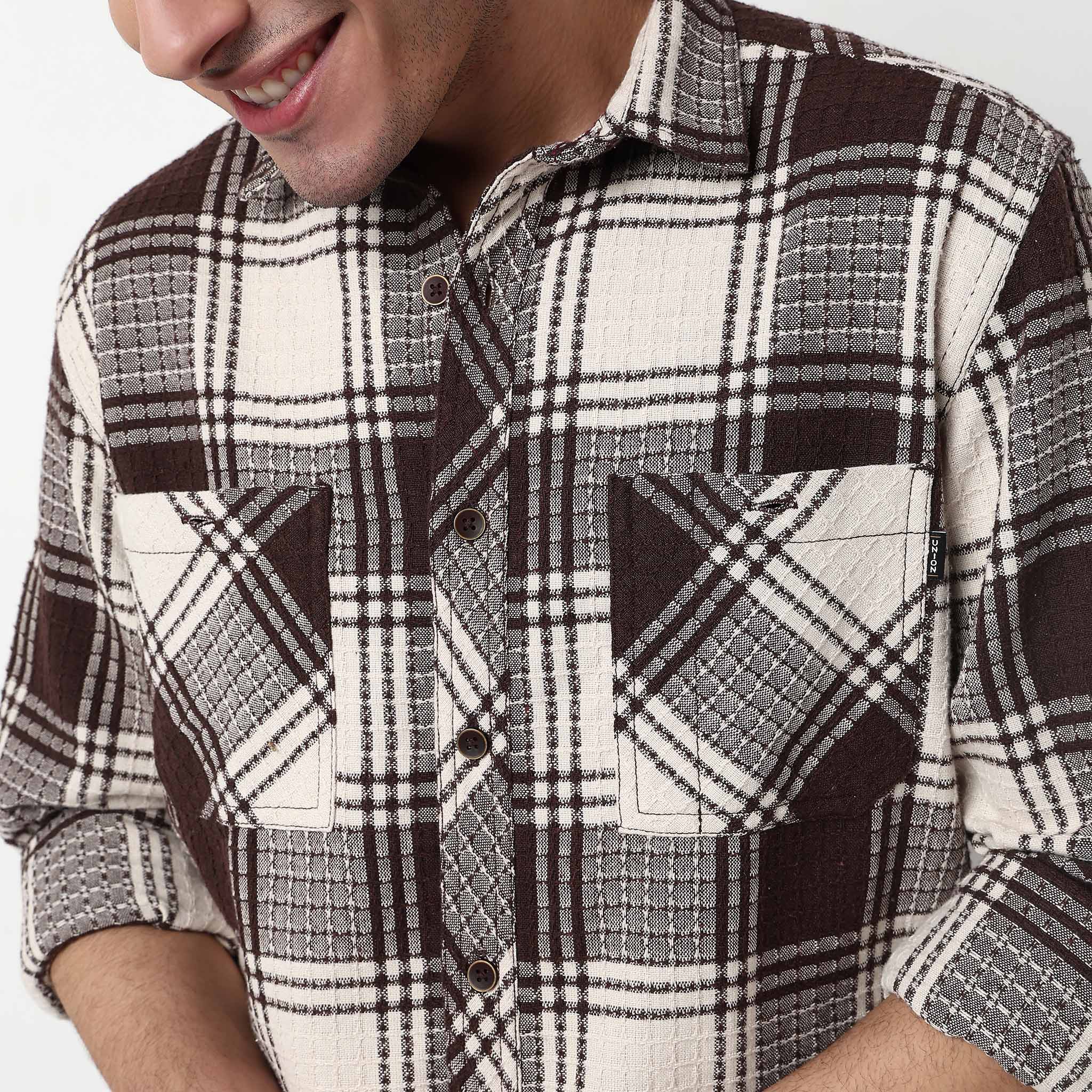 Checkered Double Pocket Lumber Jack Shirt - Image 4