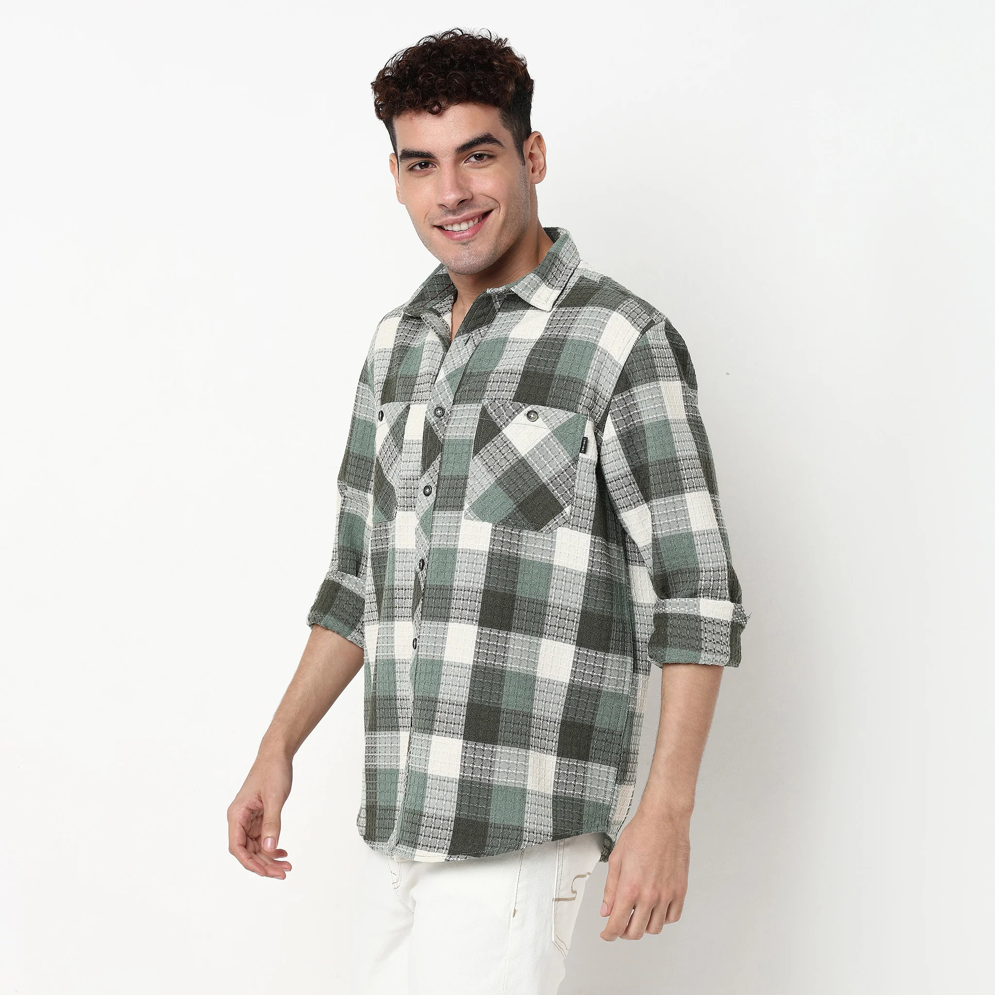 Checkered Double Pocket Lumber Jack Shirt - Image 5
