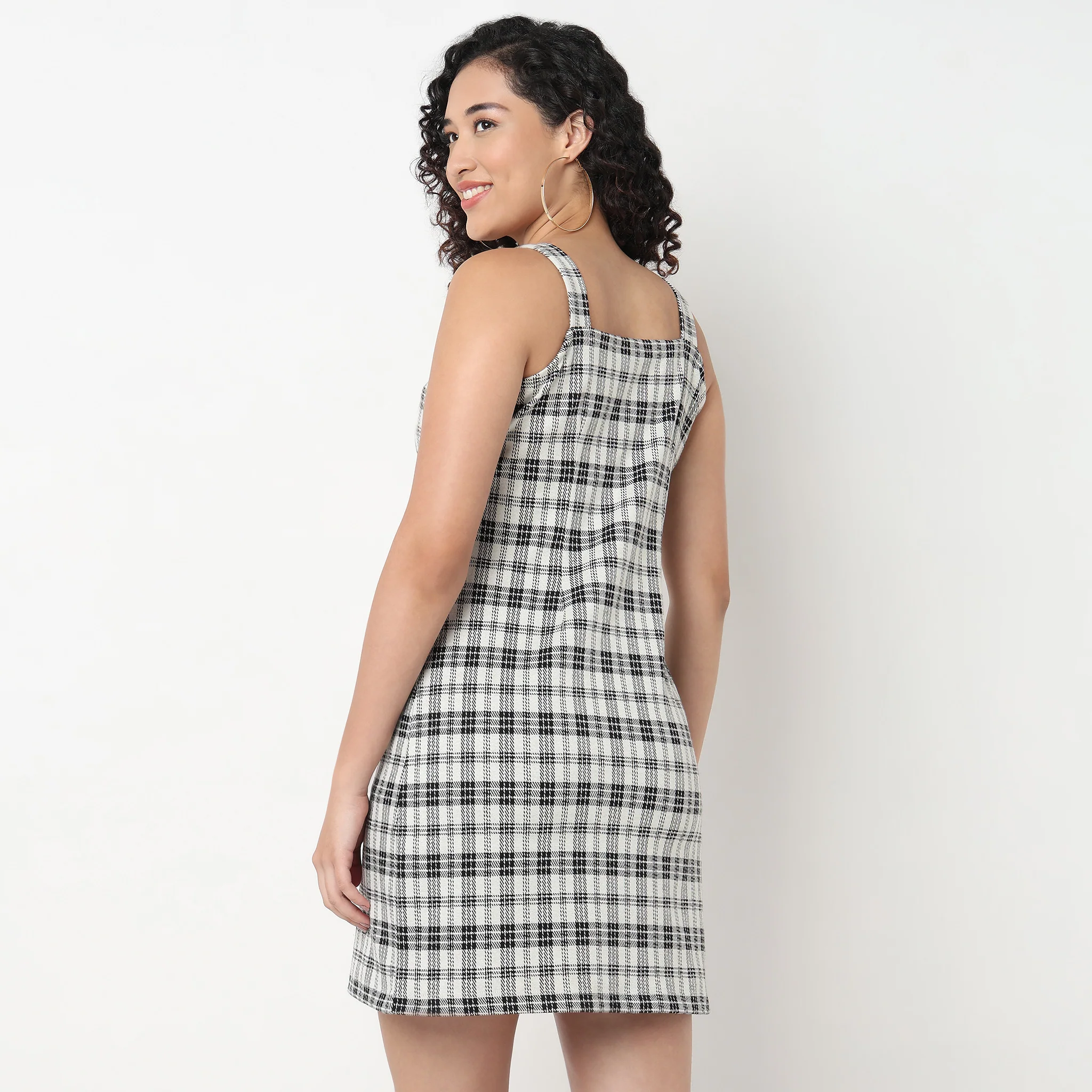 Checkered Sleeveless Dress - Image 3