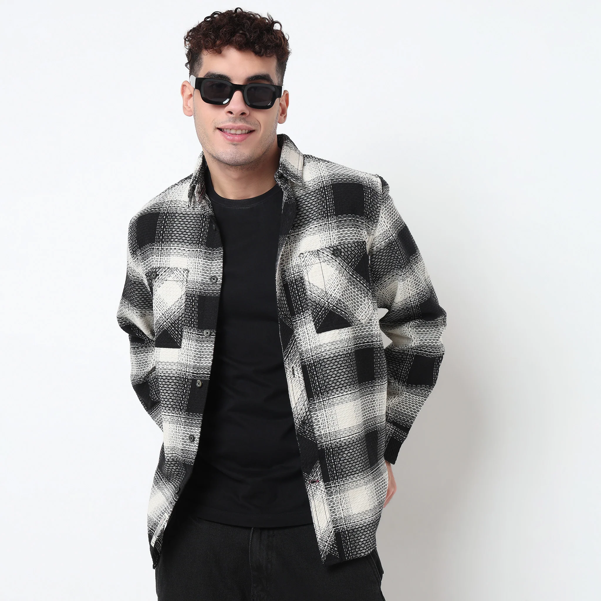 Checkered Lumber Jack Shirt With Double Pocket - Image 2