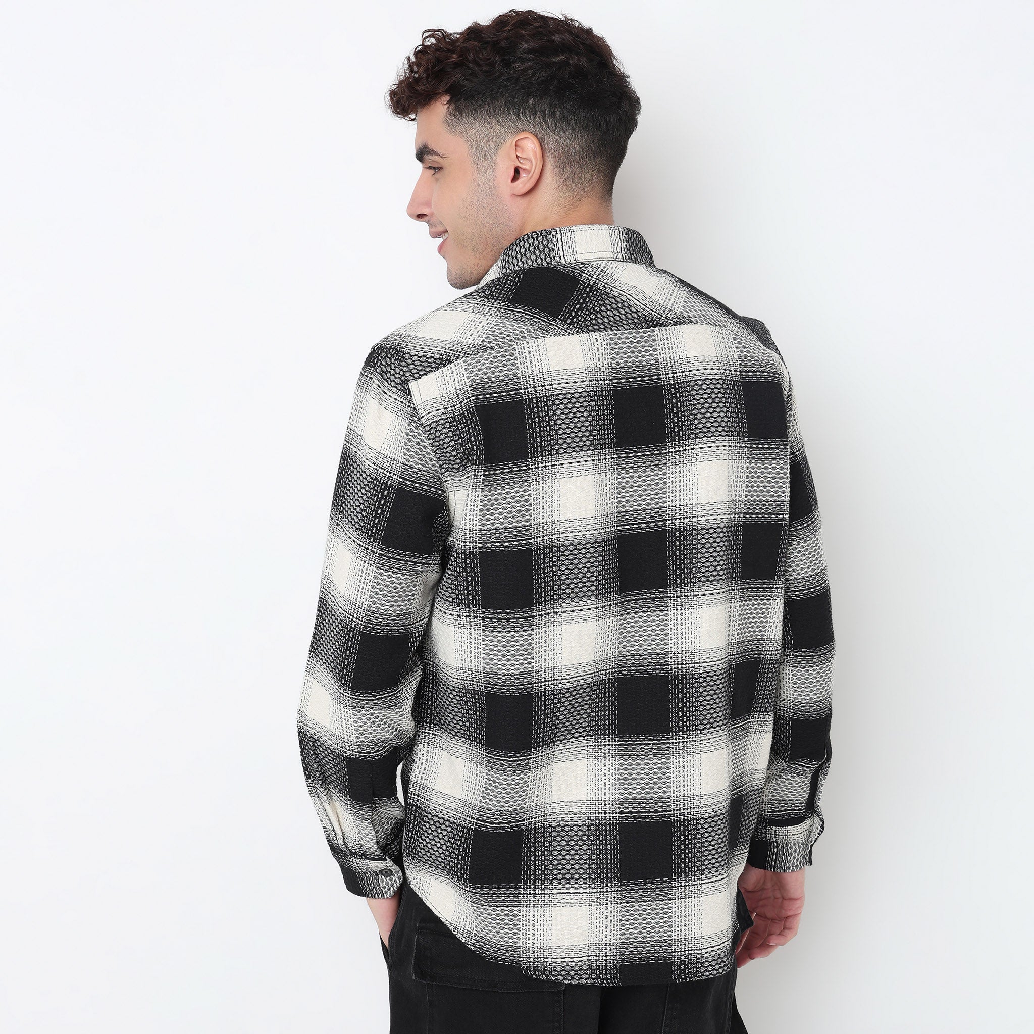 Checkered Lumber Jack Shirt With Double Pocket - Image 3