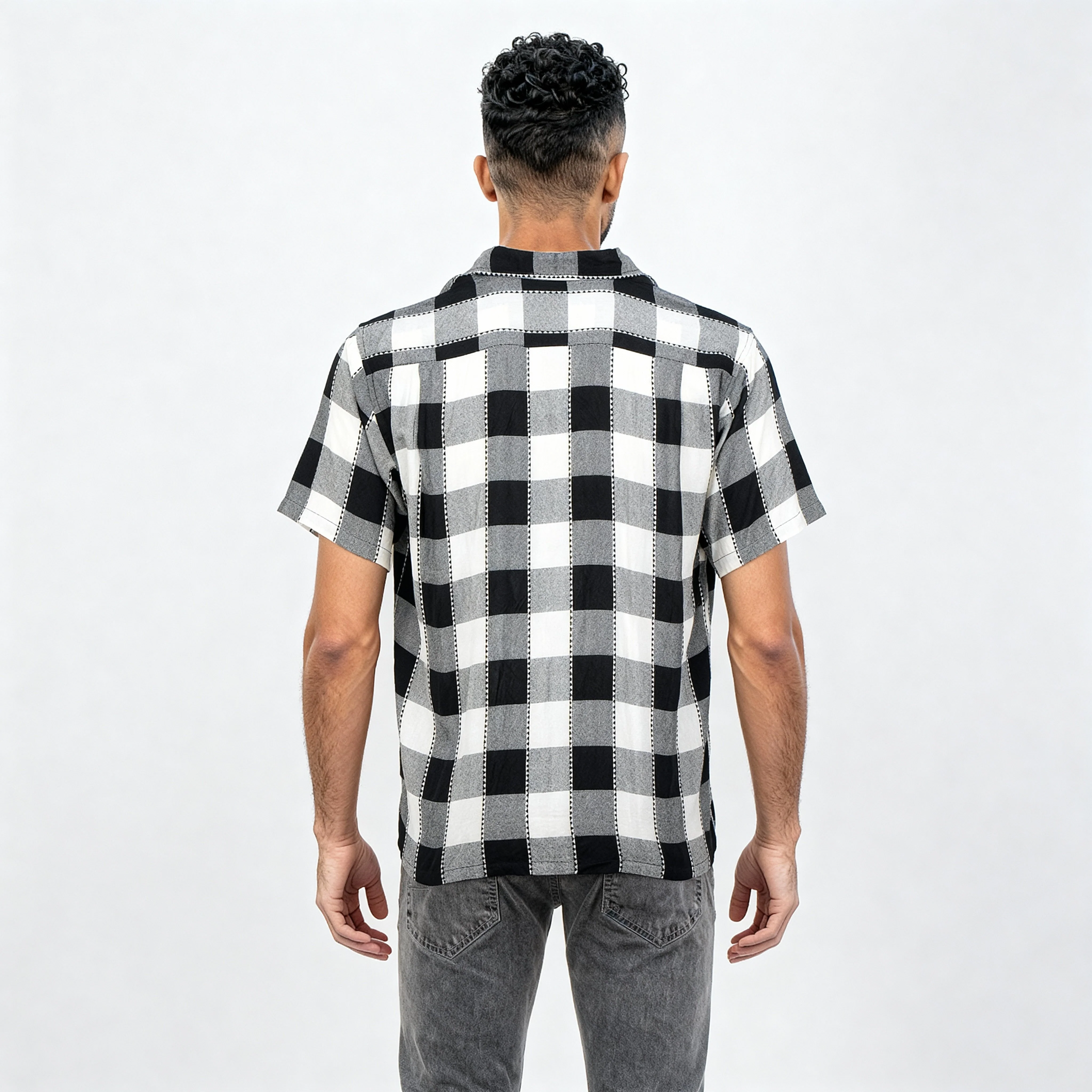 Checkered Point Down Yarn Dyed Shirt - Image 3