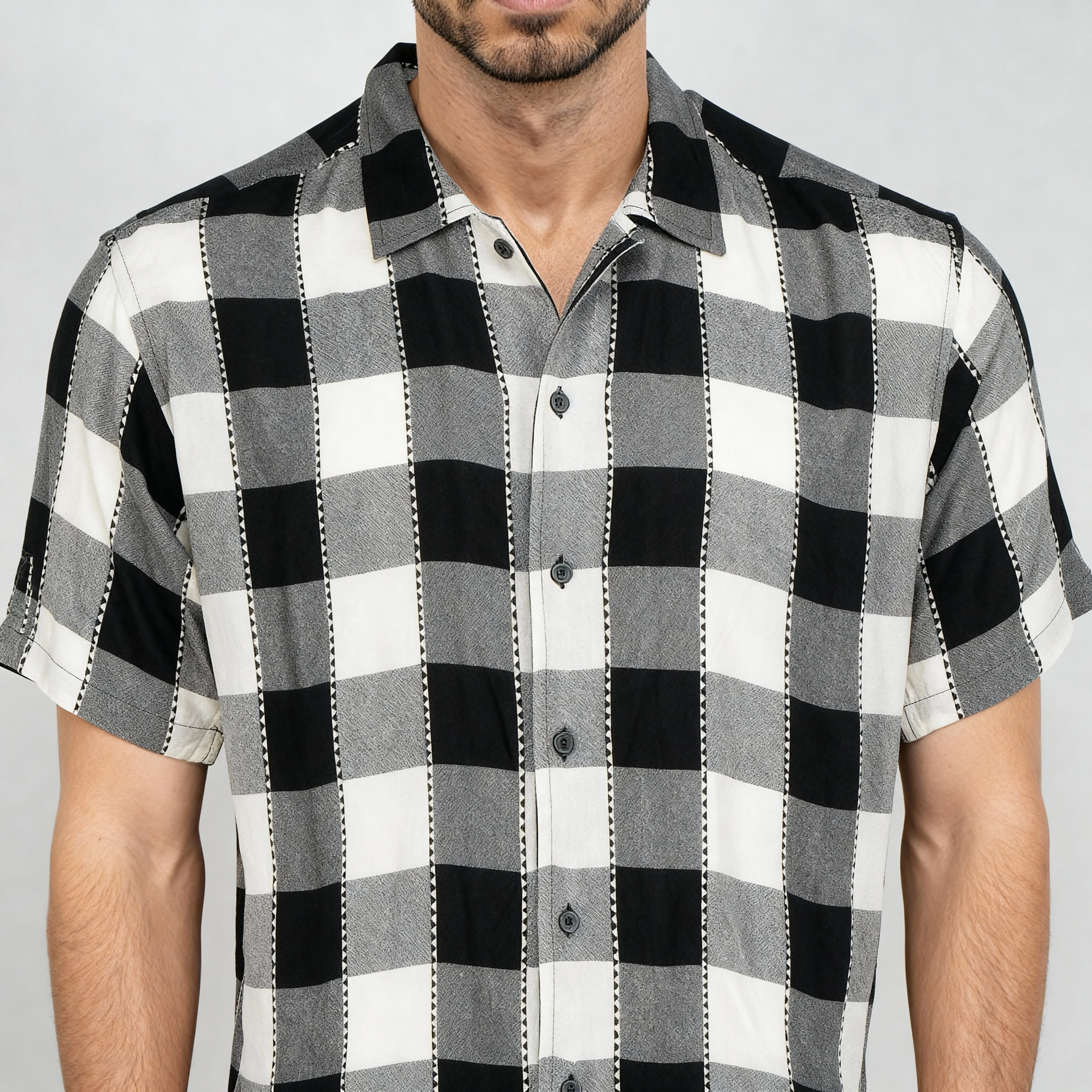 Checkered Point Down Yarn Dyed Shirt - Image 4