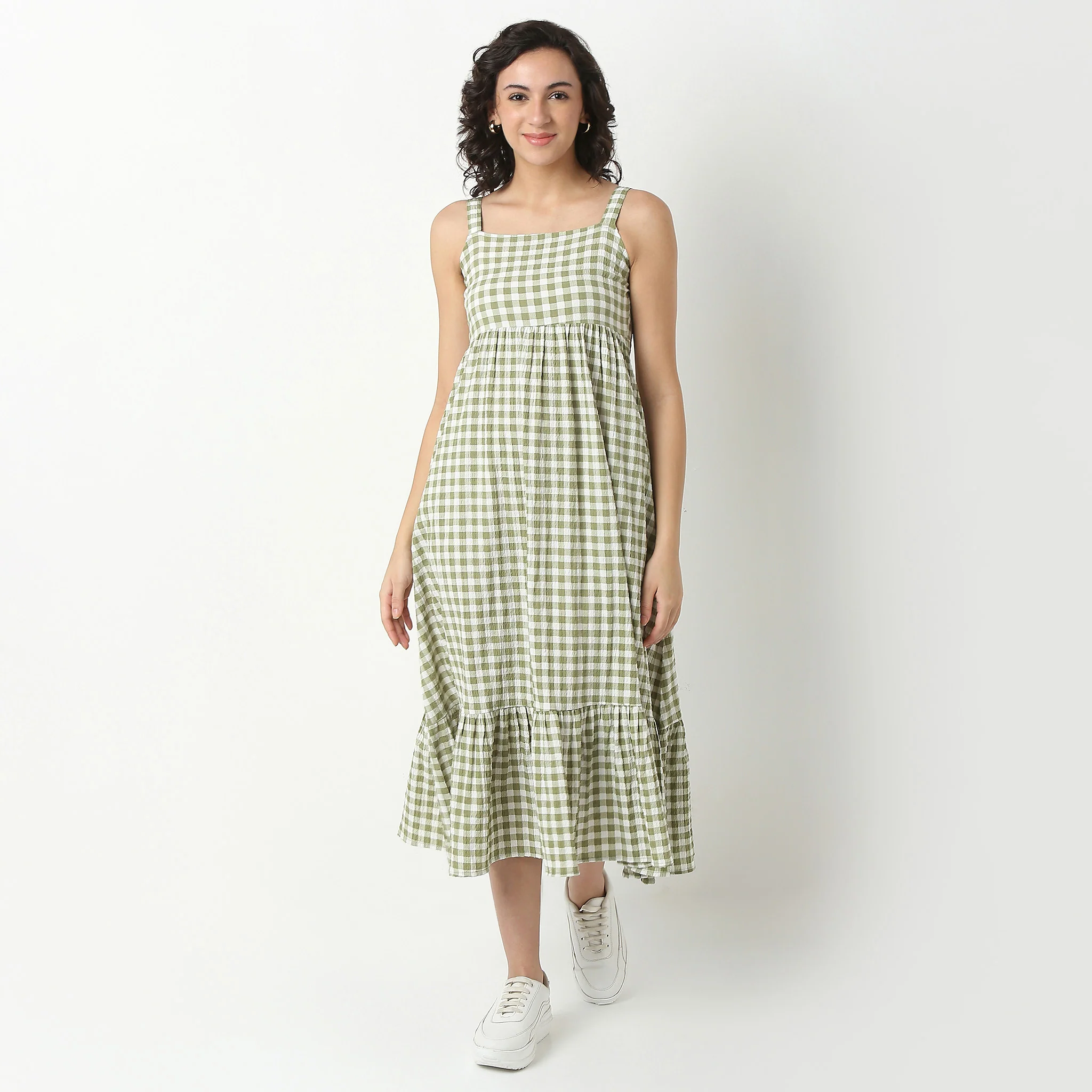 Checkered Sleeveless Dress - Image 2
