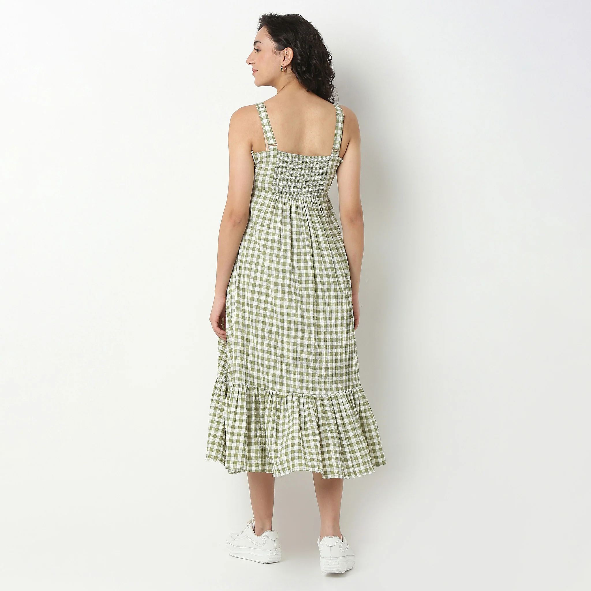 Checkered Sleeveless Dress - Image 3