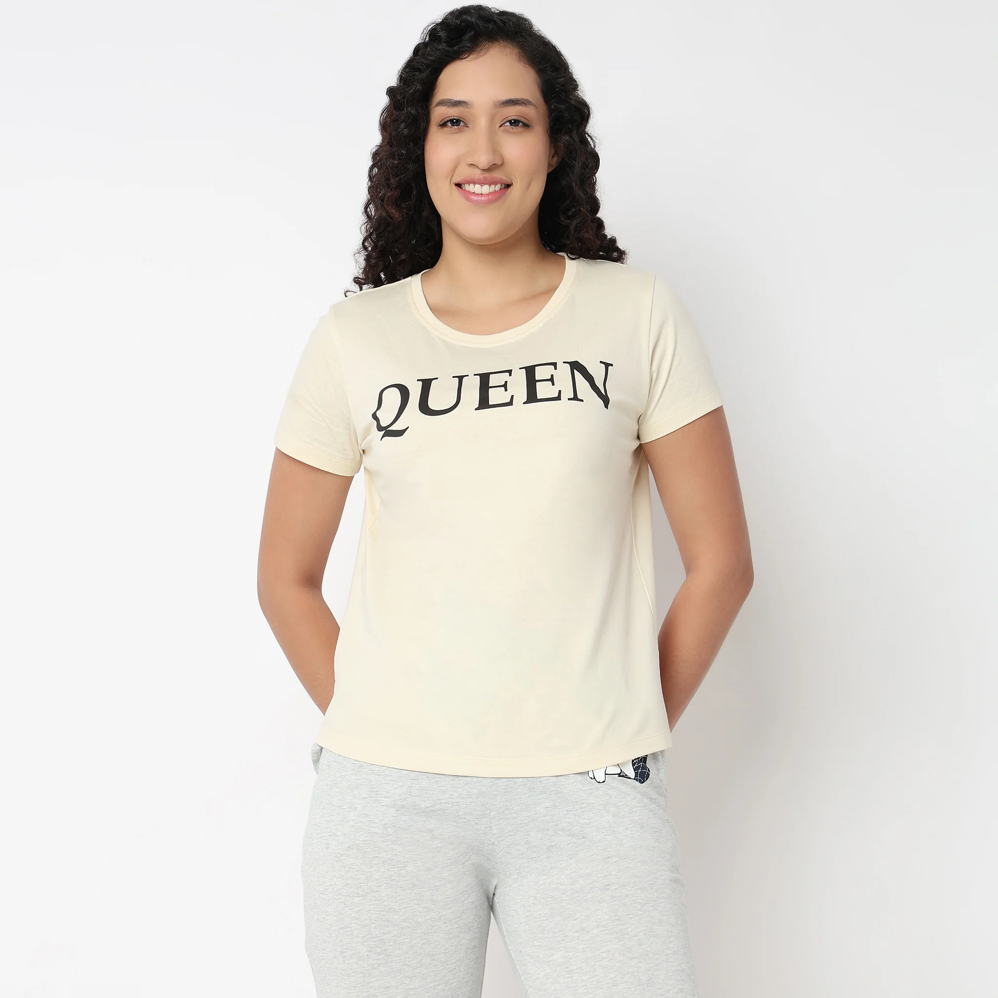 Chest Printed Cord Lounge T-Shirt - Image 2