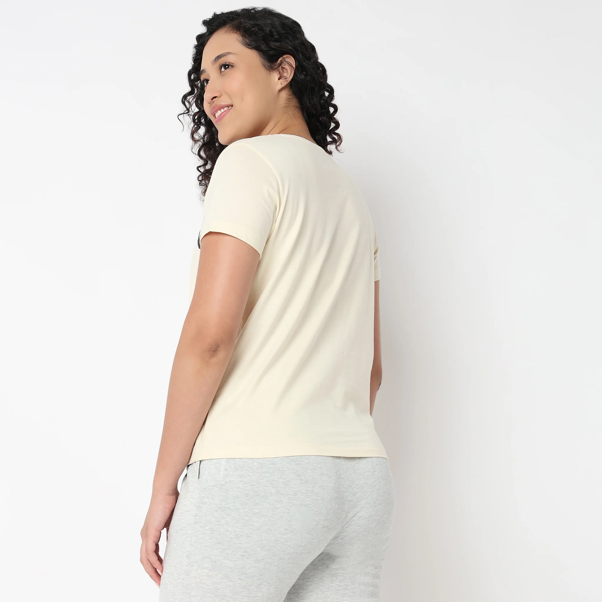 Chest Printed Cord Lounge T-Shirt - Image 3
