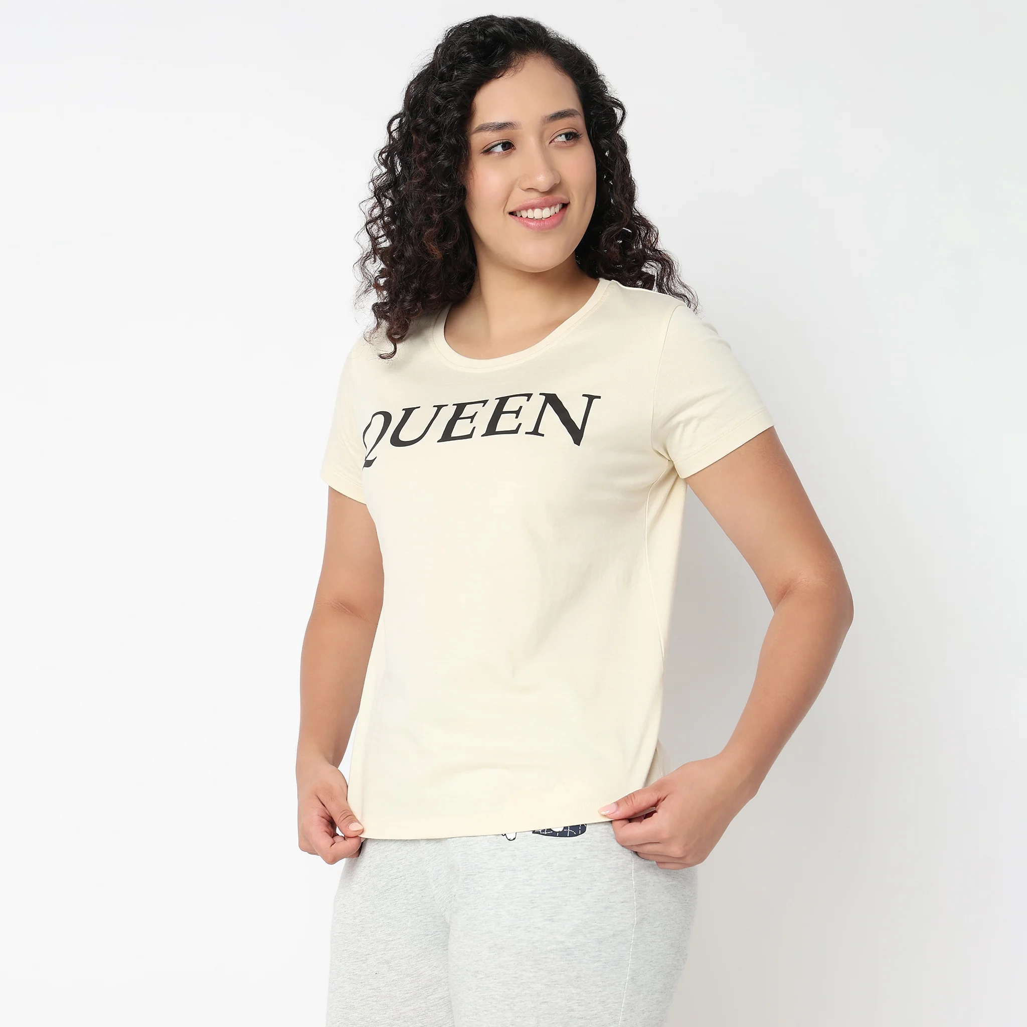 Chest Printed Cord Lounge T-Shirt - Image 5