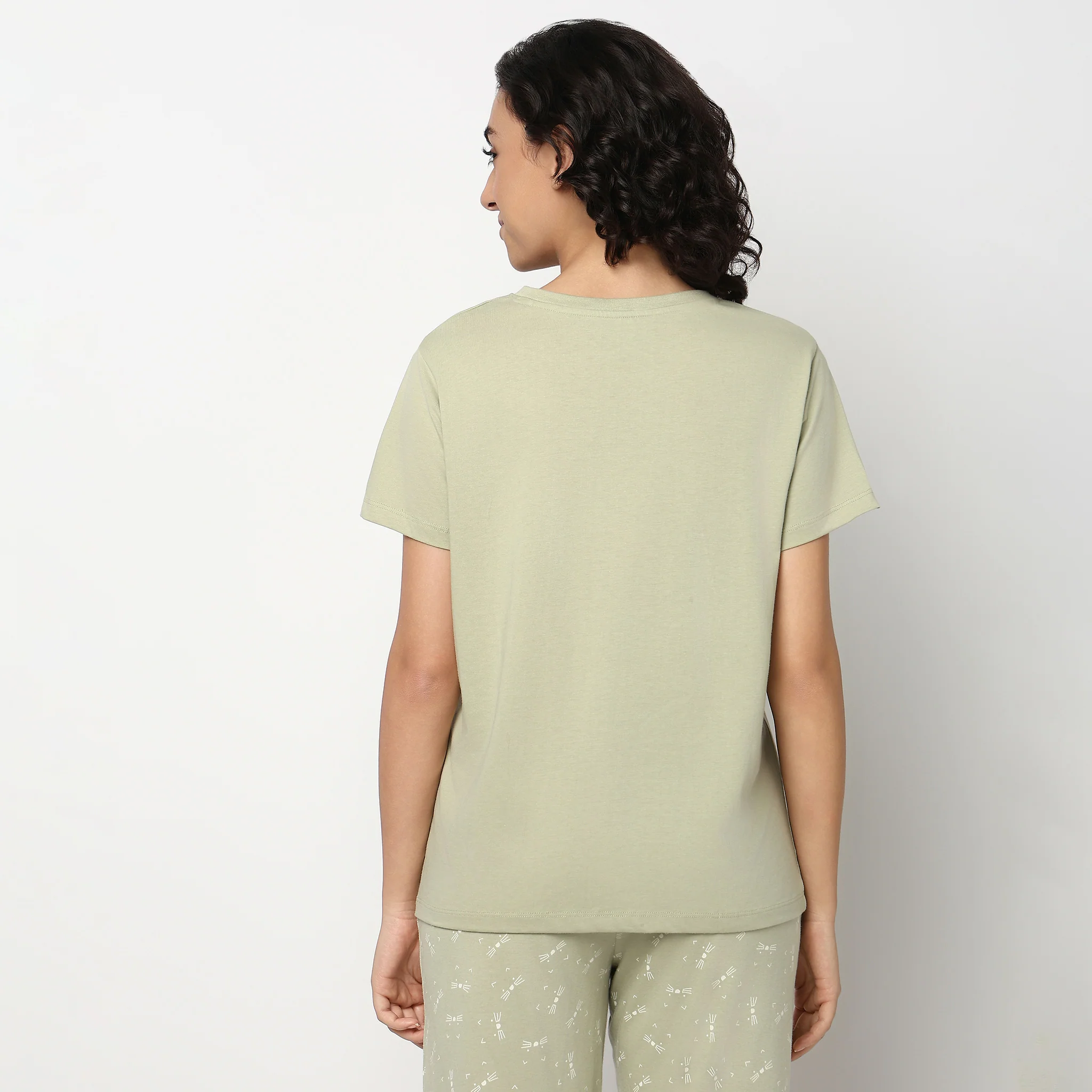 Printed Cotton Sleepwear T-Shirt - Image 3