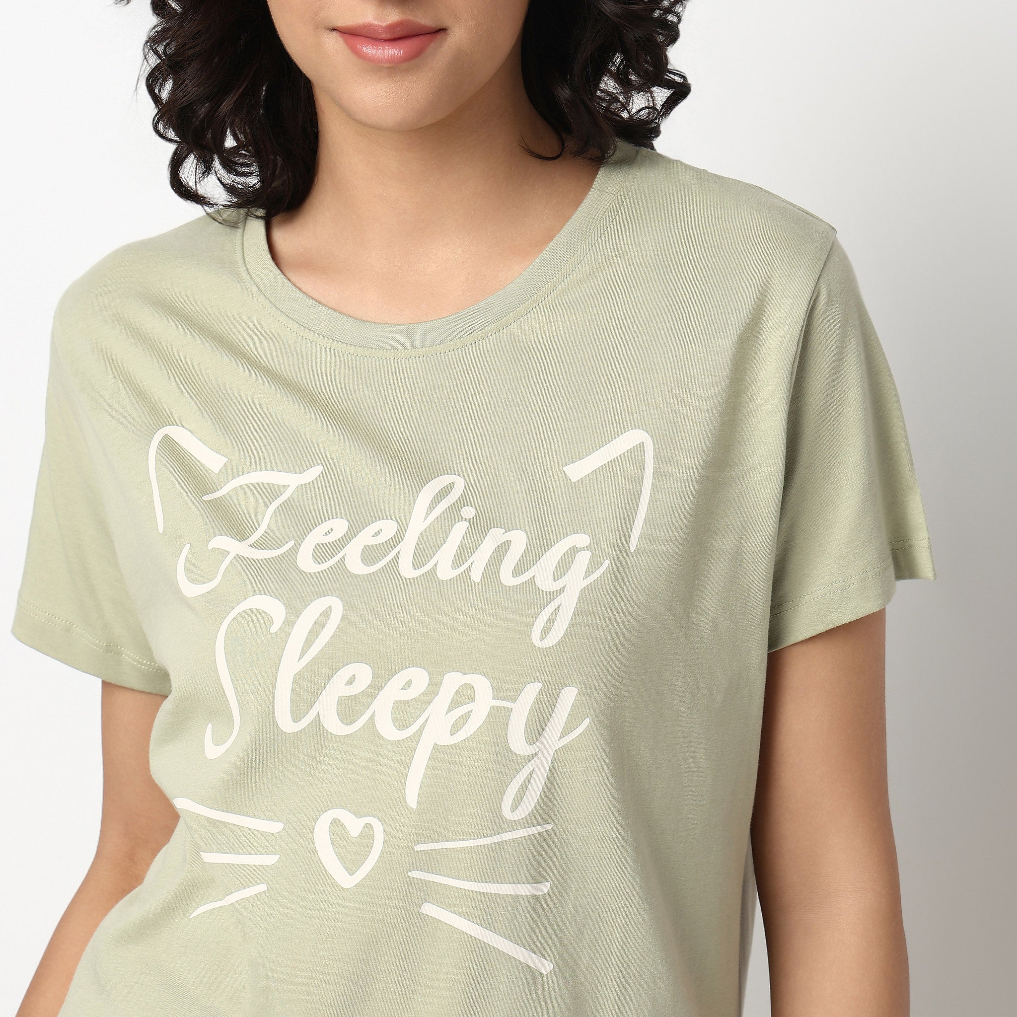 Printed Cotton Sleepwear T-Shirt - Image 4