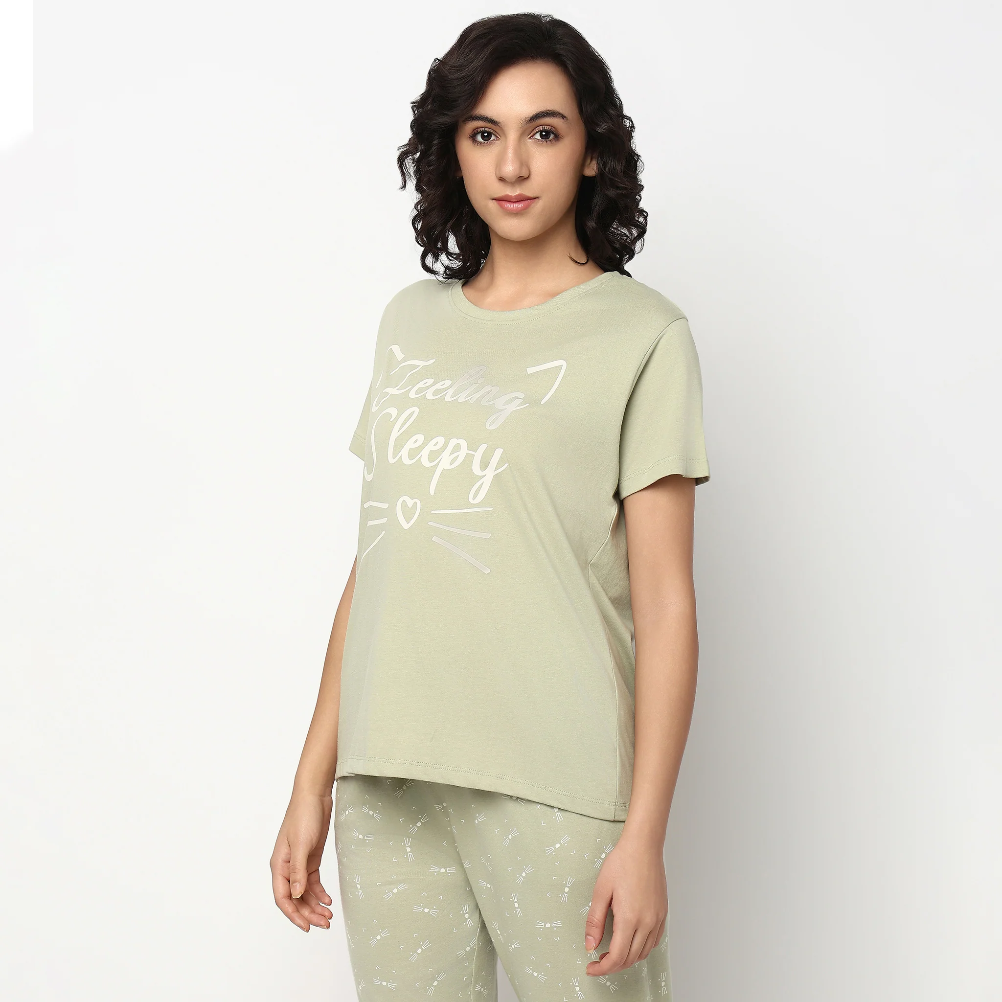Printed Cotton Sleepwear T-Shirt - Image 5