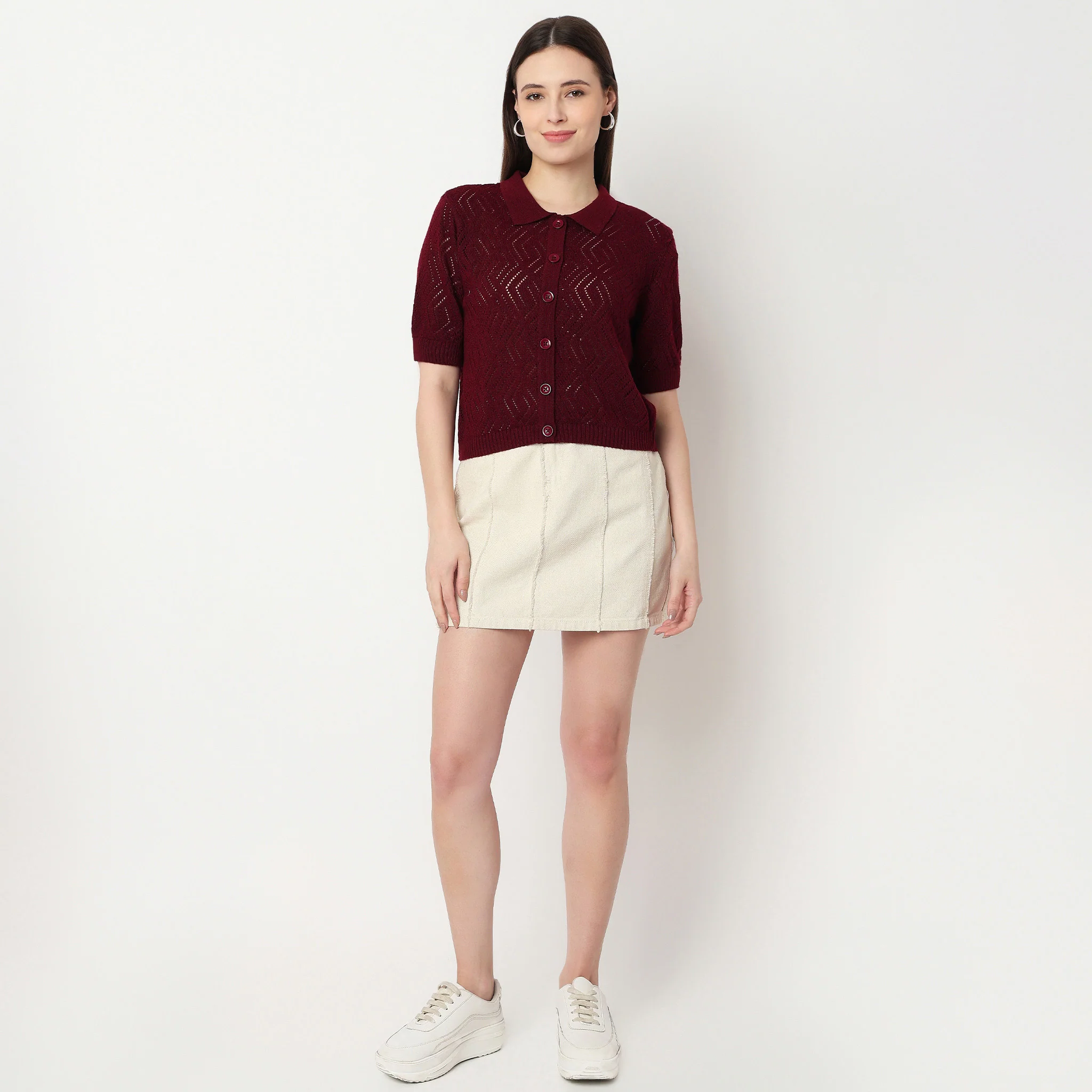 Chevron Pattern Flatknit Top