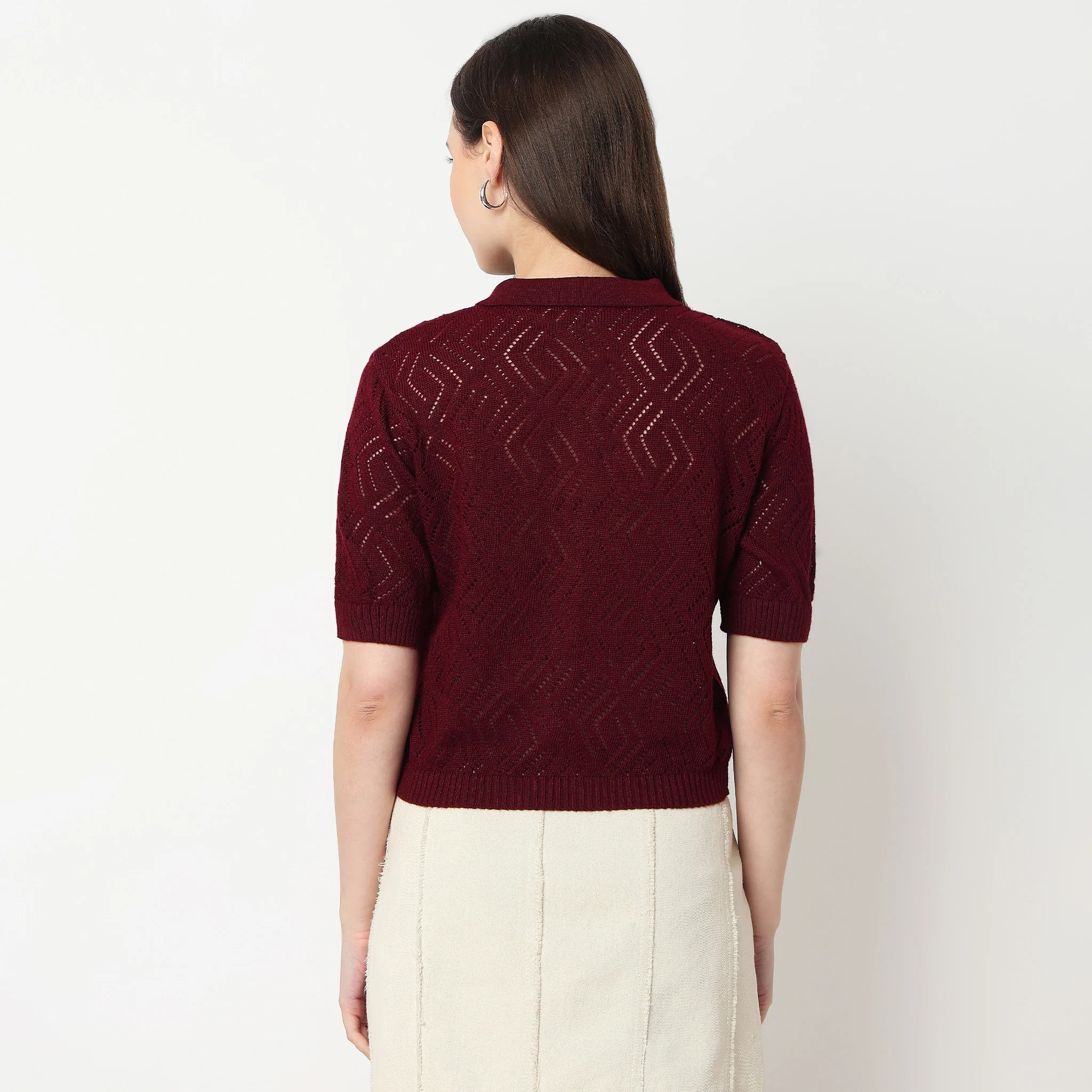 Chevron Pattern Flatknit Top - Image 3