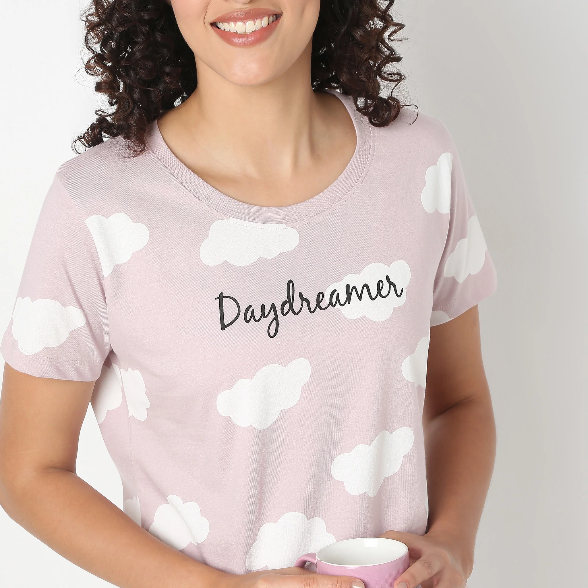 Cloud Printed Loungewear T-Shirt - Image 4