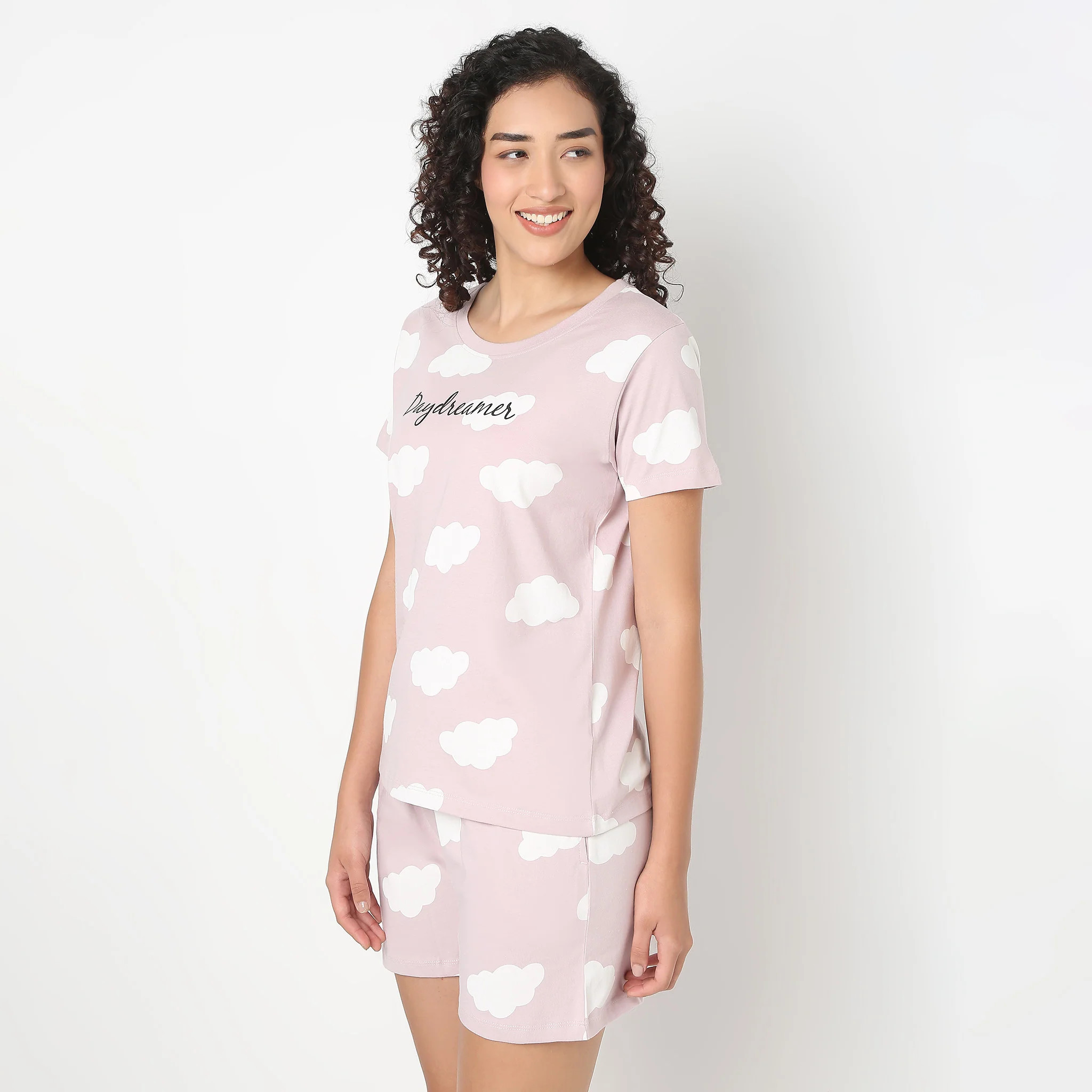 Cloud Printed Loungewear T-Shirt - Image 5