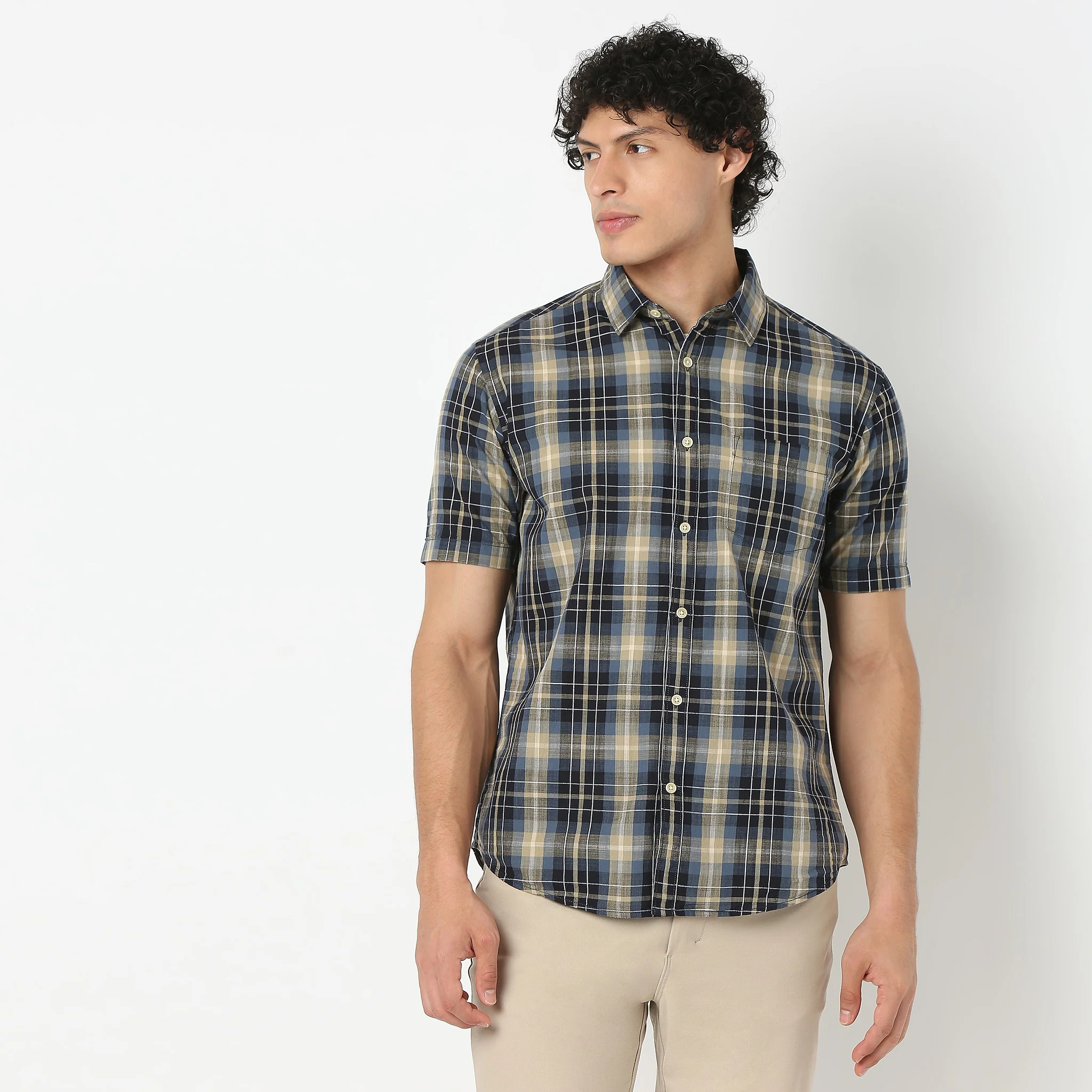 Half Sleeve Checkered Shirt - Image 2