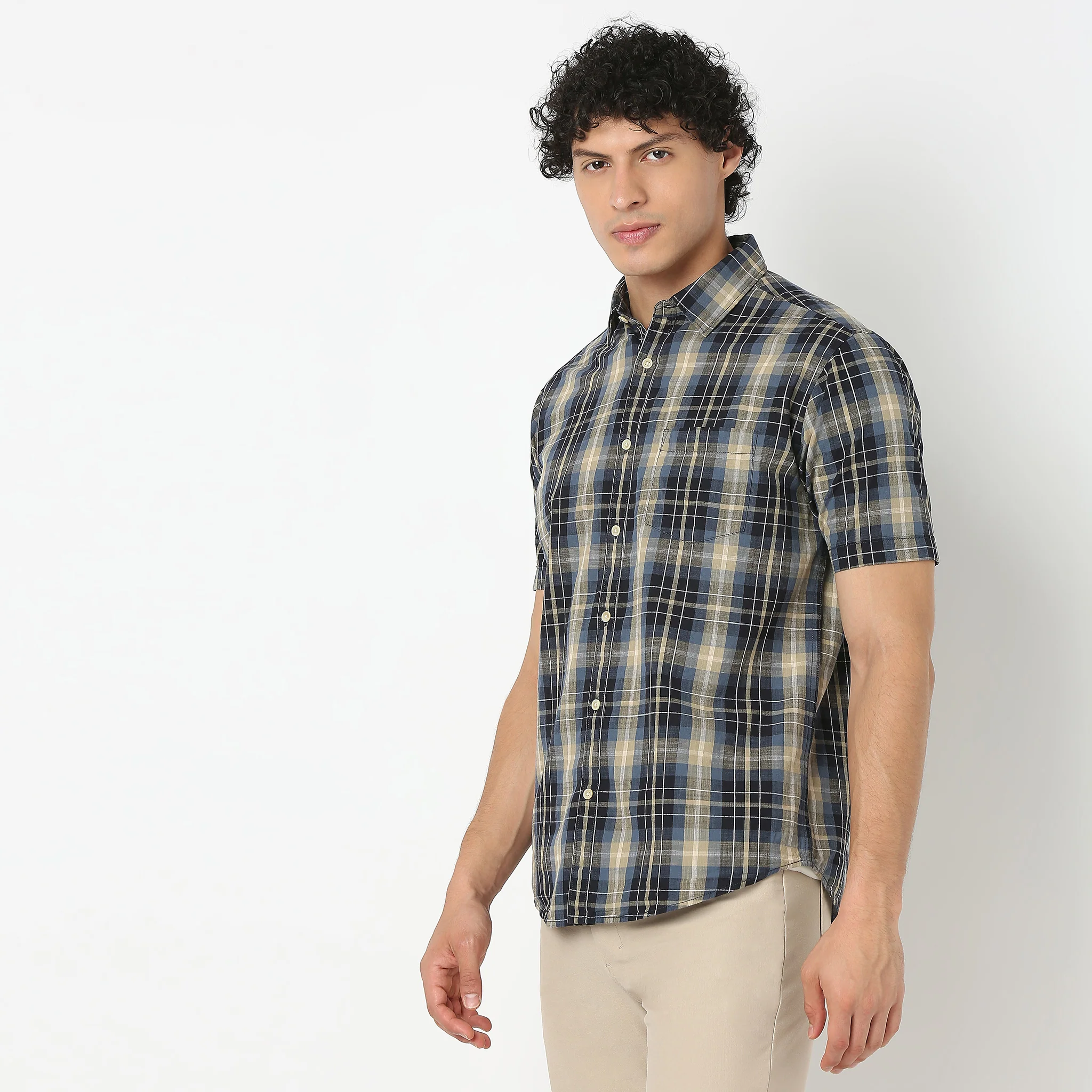 Half Sleeve Checkered Shirt - Image 5