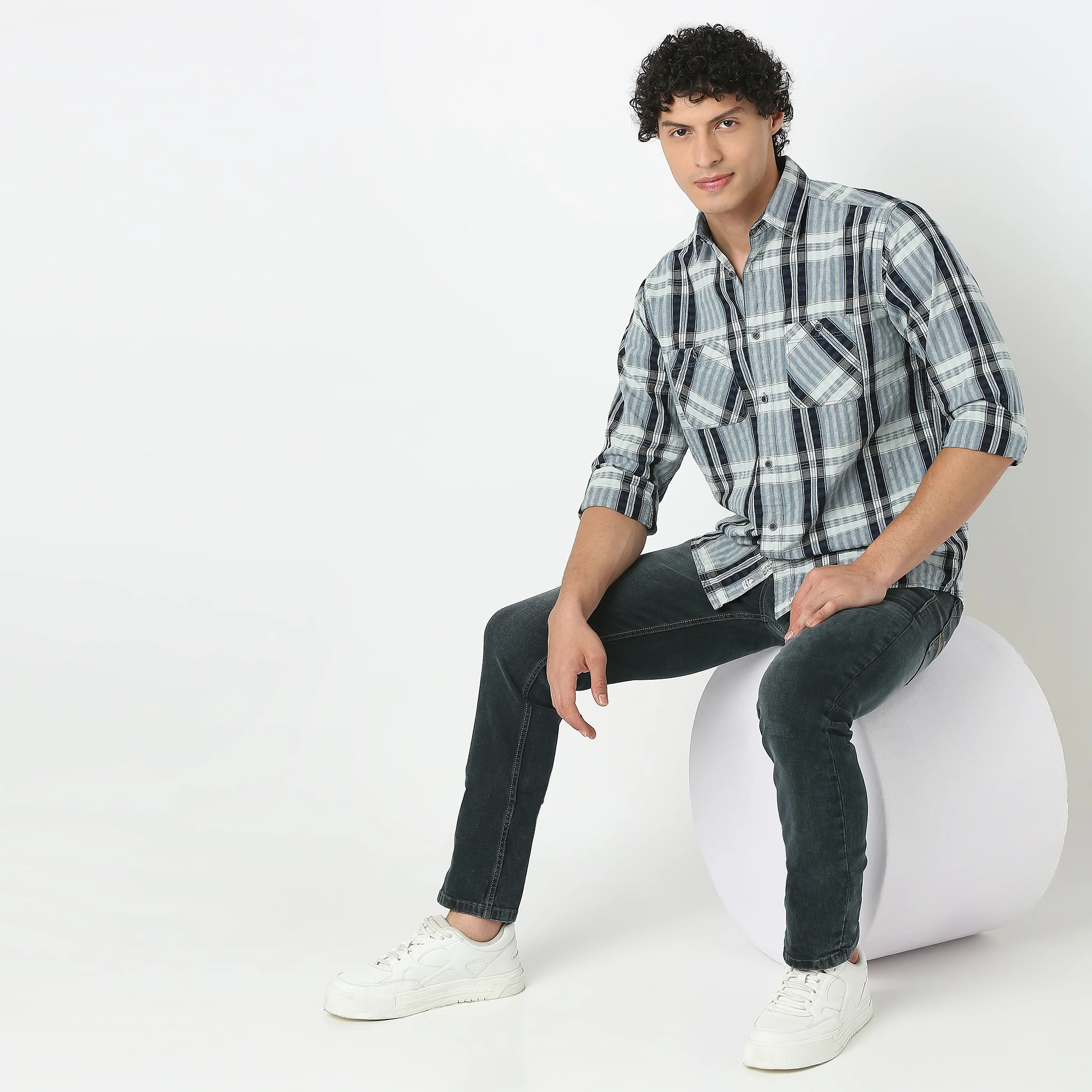 Cruiser Shirtâ„¢ Full Sleeve Shirt Collar Checkered With 2 Pockets