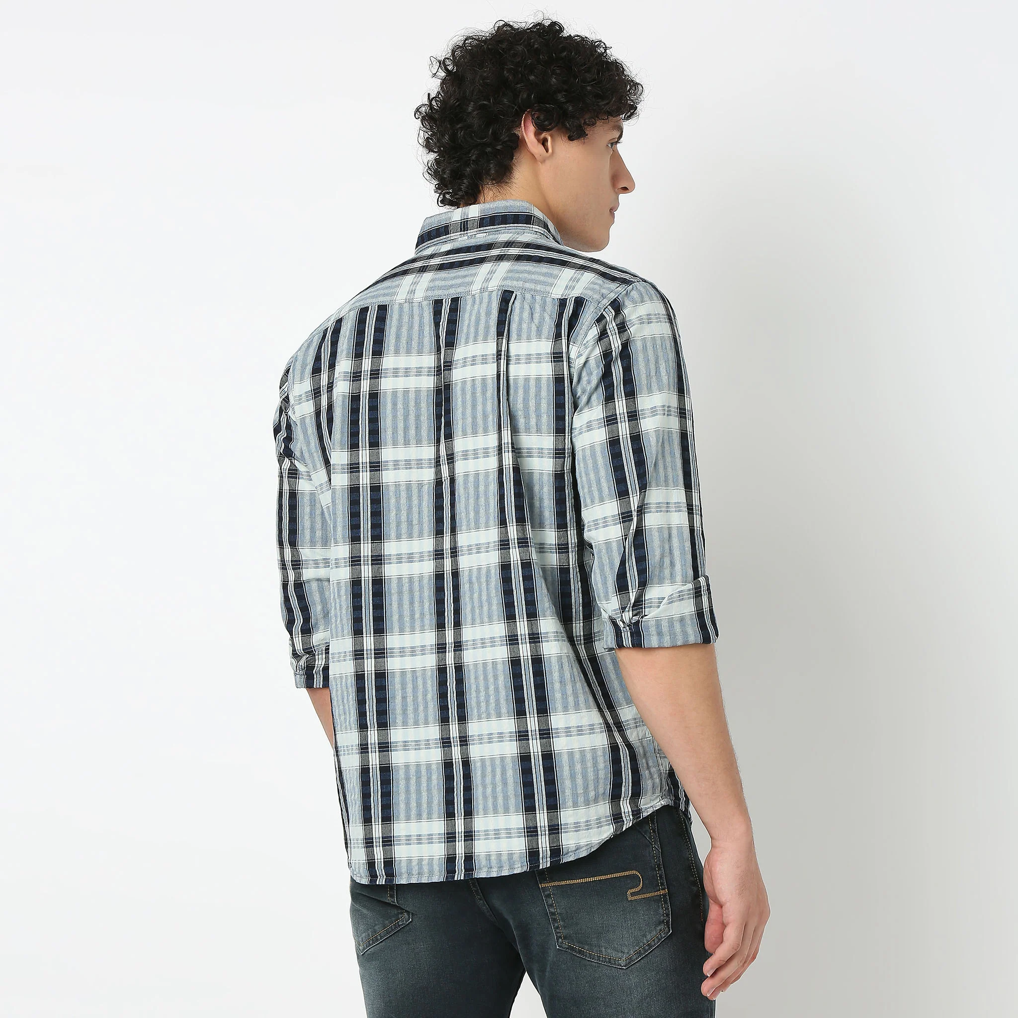 Cruiser Shirtâ„¢ Full Sleeve Shirt Collar Checkered With 2 Pockets - Image 3