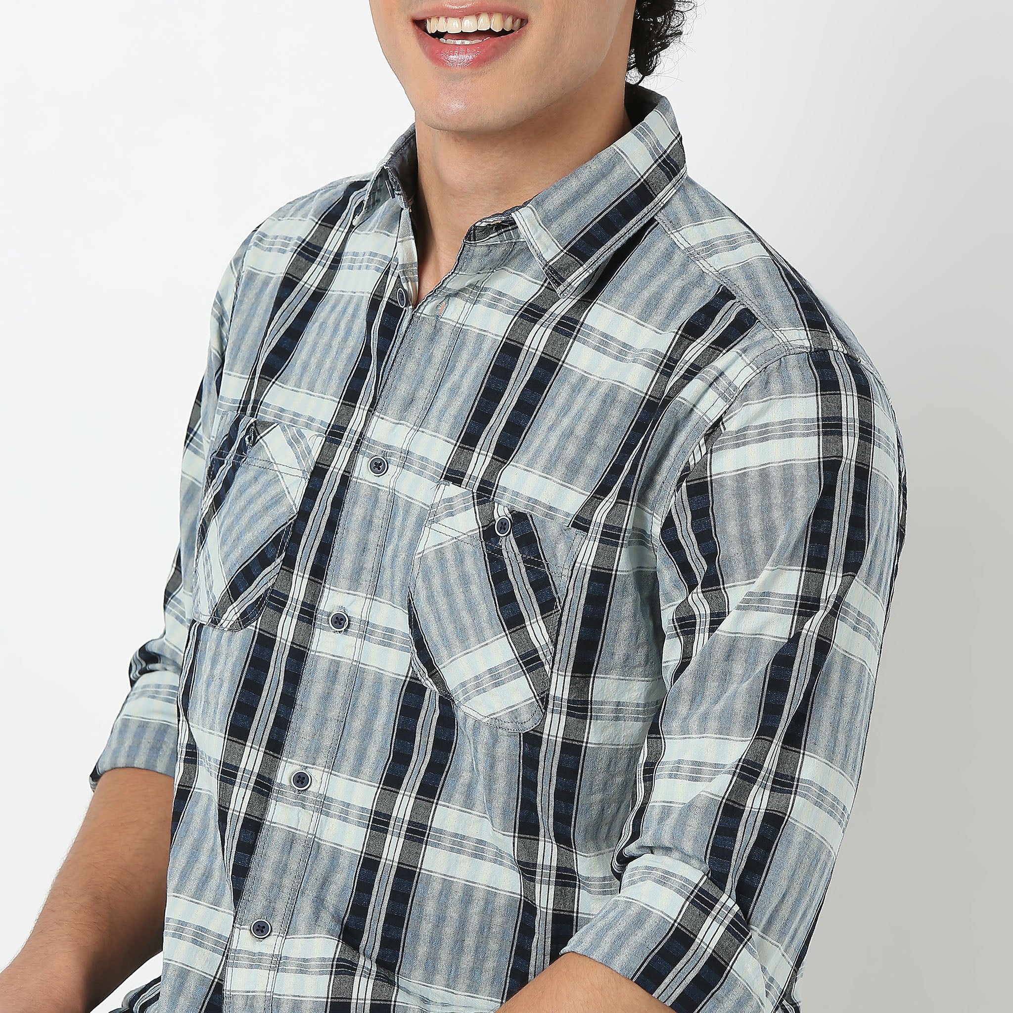 Cruiser Shirtâ„¢ Full Sleeve Shirt Collar Checkered With 2 Pockets - Image 4