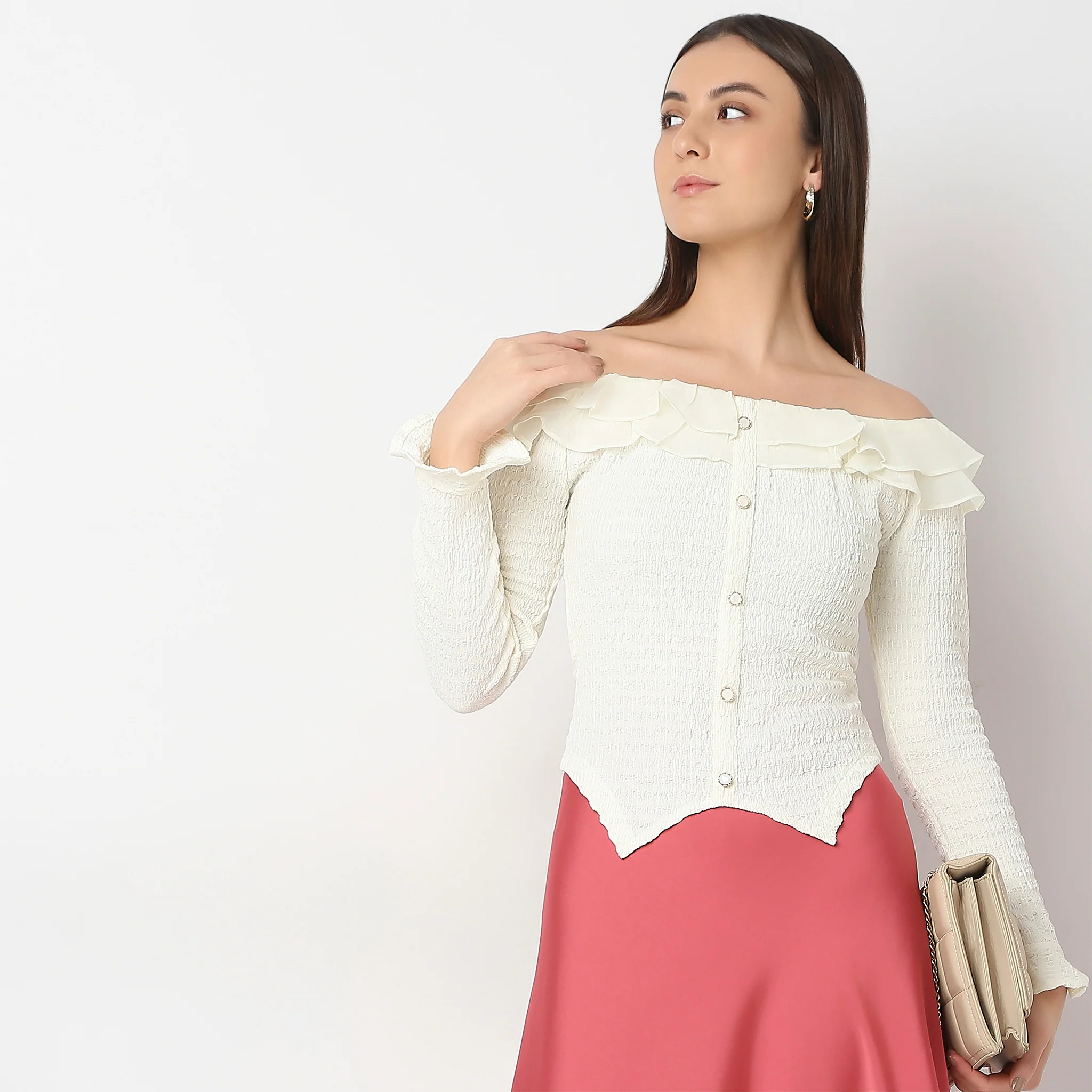 Comfort Fit Off-Shoulder Knit Top
