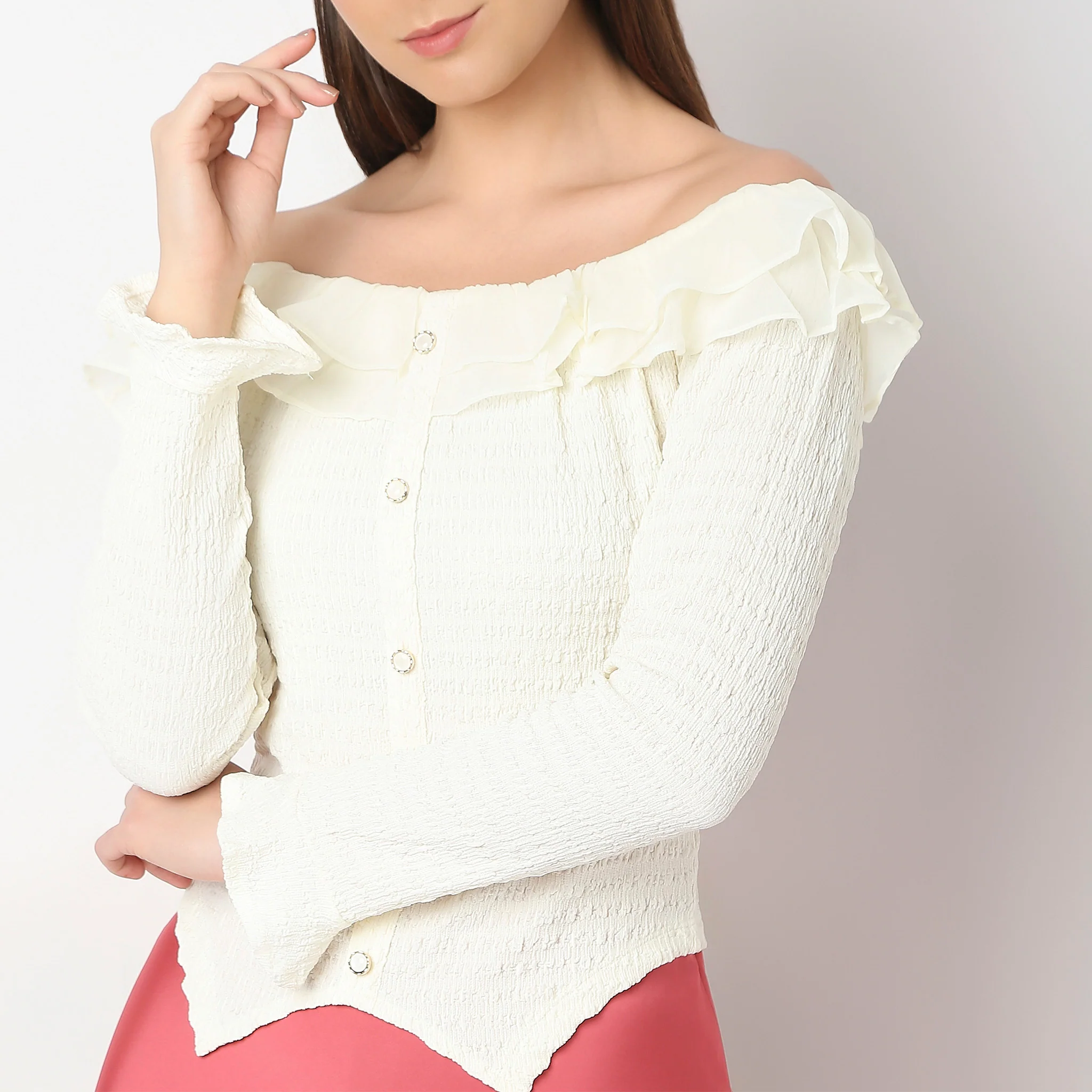 Comfort Fit Off-Shoulder Knit Top - Image 4